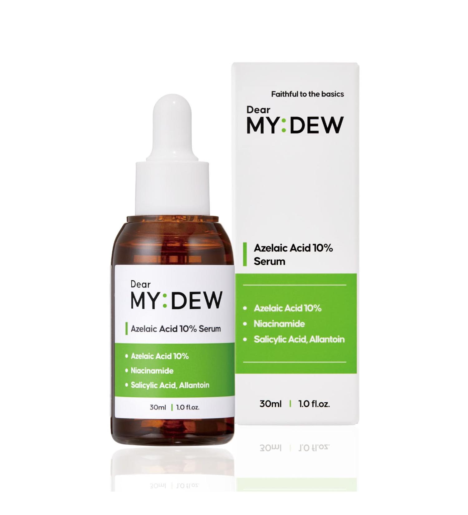 DearMYDEW 10% Azelaic Acid Serum with Niacinamide Salicylic Acid Allantoin Rosacea Treatment for Face Redness Relief Reduce Cystic Acne Scar Pimples Non-Comedogenic Korean Skincare 1Fl Oz - Buy Online on GoSupps.com