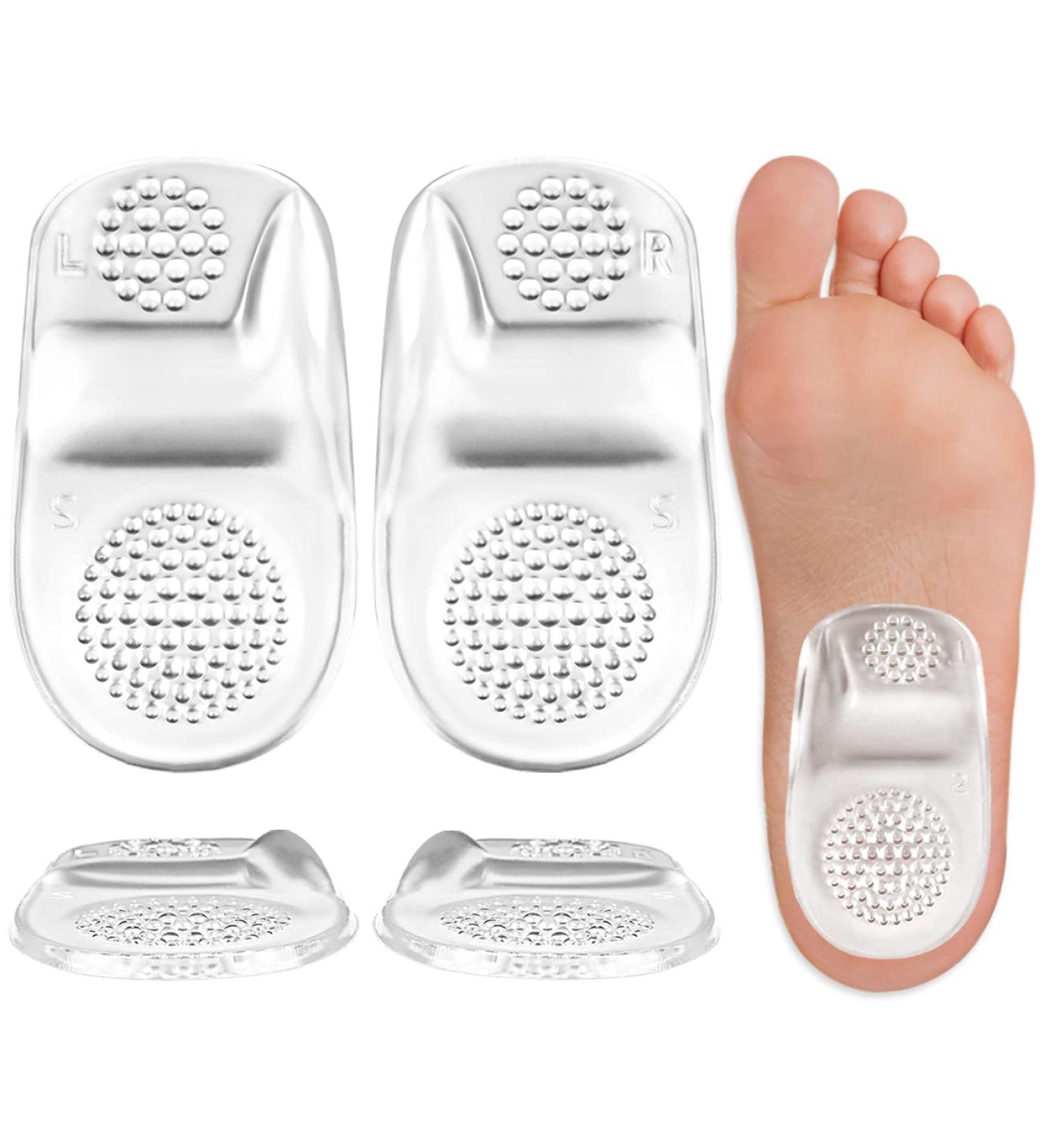 Heel Cushions for Achilles Tendinitis & Plantar Fasciitis | Arch Support Insoles - Gel Heel Pads for Heel Pain (2 Pairs Small Clear - Buy Online on GoSupps.com