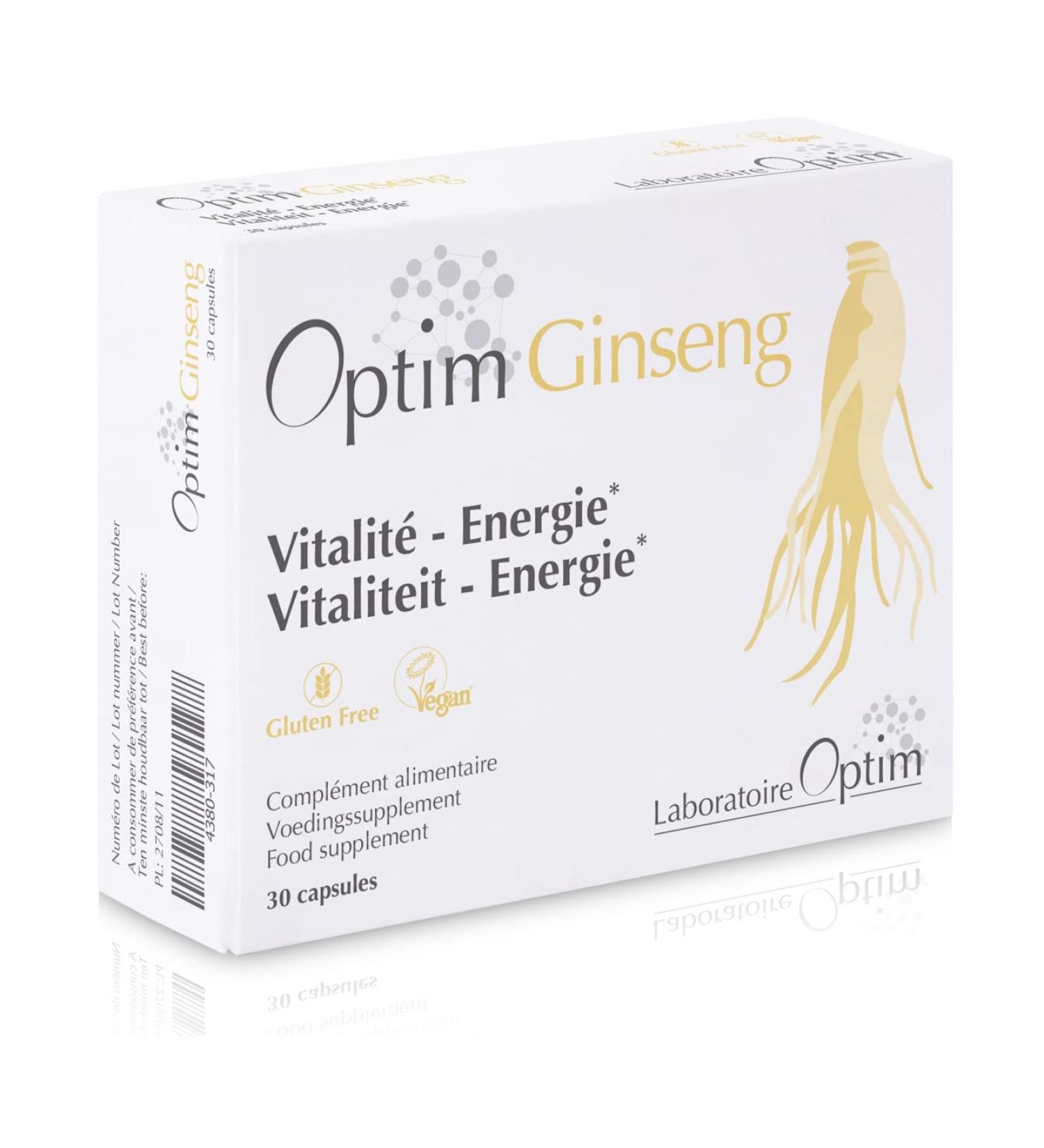 Korean Red Ginseng 30 Capsules - Stimulant for Men Ginseng | Natural Belgium Grown Panax Ginseng Dietary Supplement | Energy - Vitality | Optim Ginseng - Buy Online on GoSupps.com