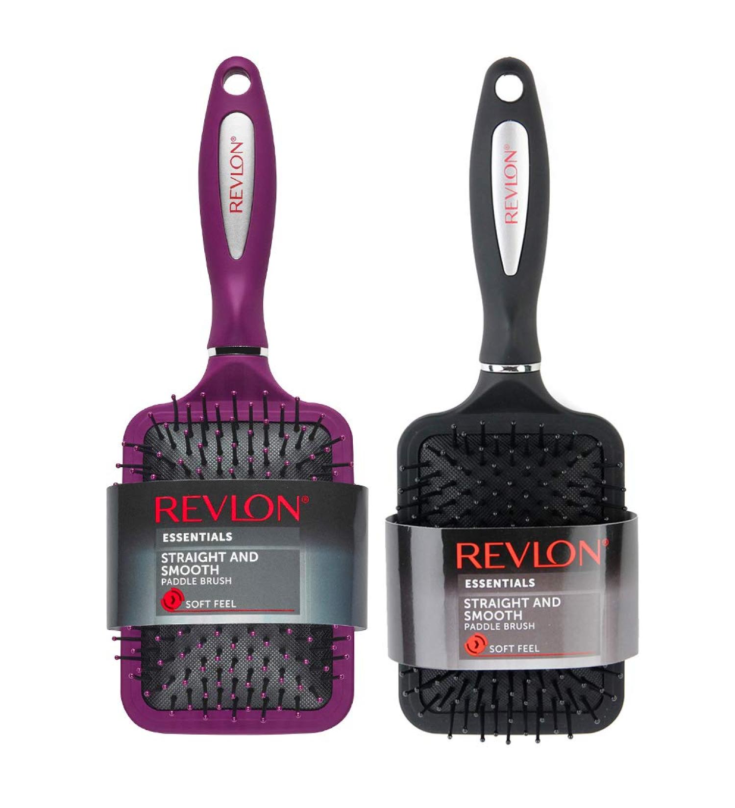Revlon Straight & Smooth Soft Touch Paddle Hair Brush Set - Black & Berry - Buy Online on GoSupps.com