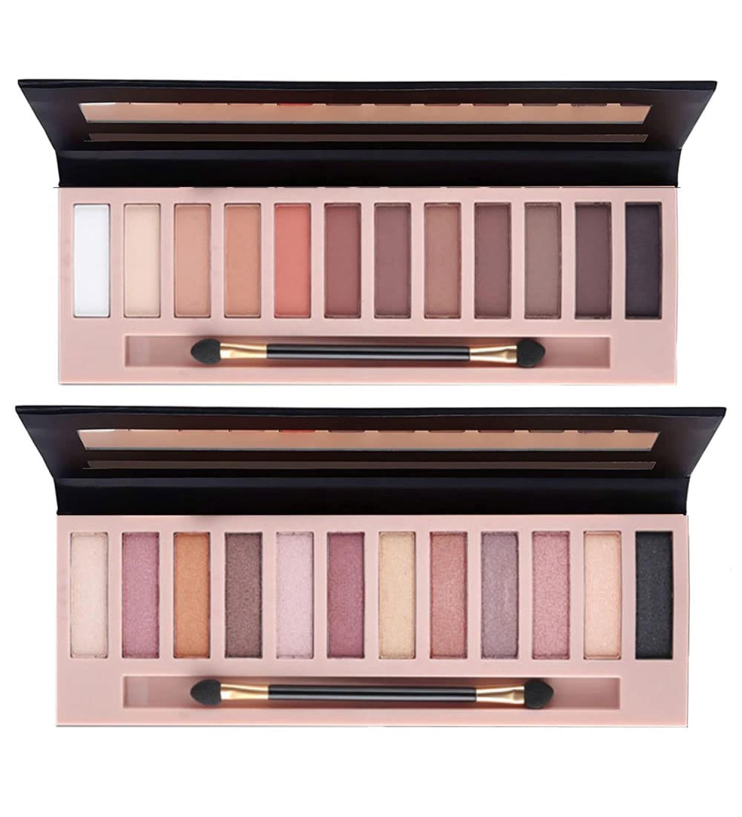 Pro 12 Colors Matte + Shimmer Nude Eyeshadow Palette with Brush - Natural Velvet Texture, Pigmented & Blendable - Diamond Smokey Eye Shadow Kit - Buy Online on GoSupps.com