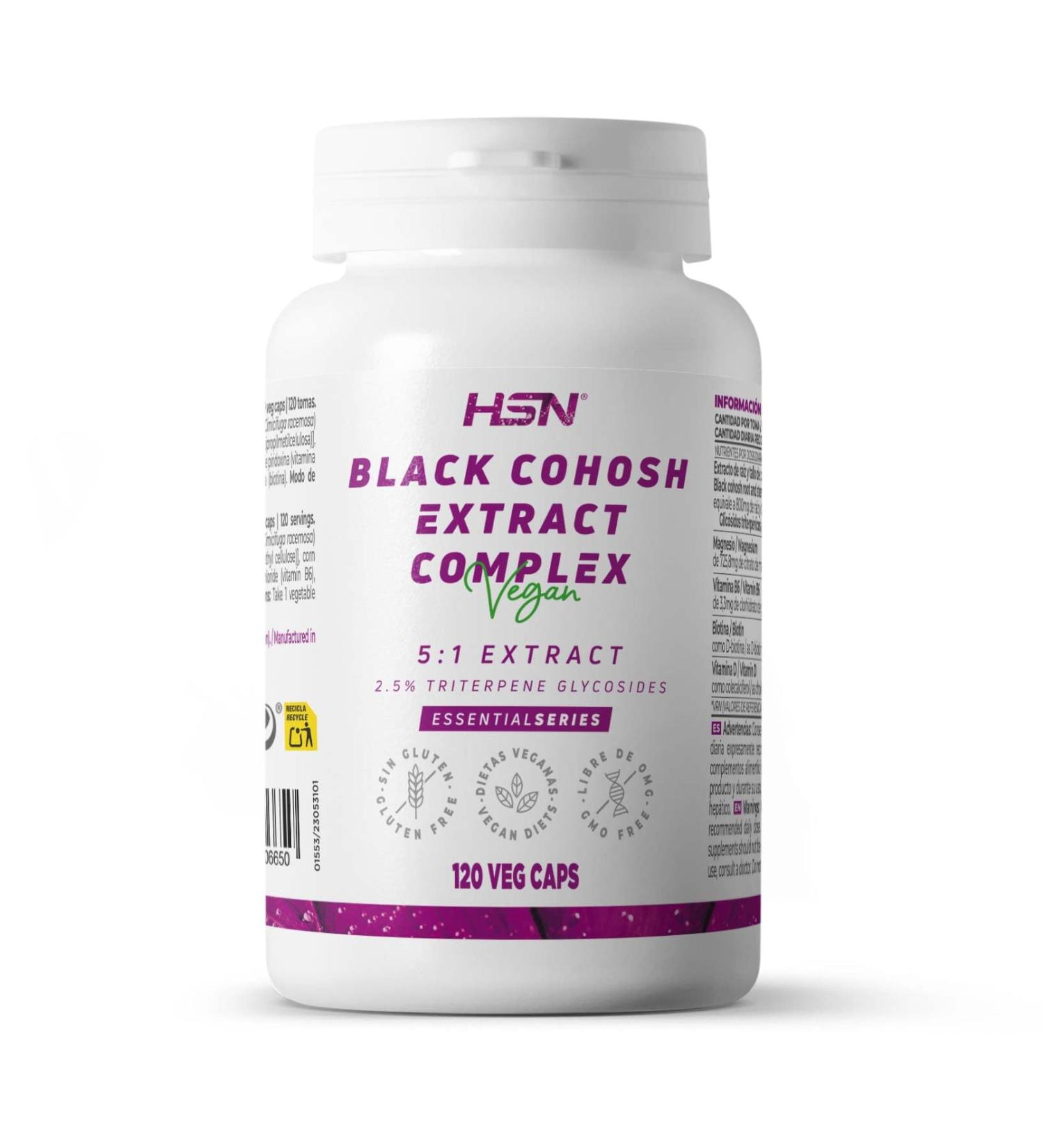 HSN Cohosh Cimicifuga Racemose black 800 mg 120 vegetable capsules helps with a calm and comfortable transition no GMO vegan glutenfree - Buy Online on GoSupps.com