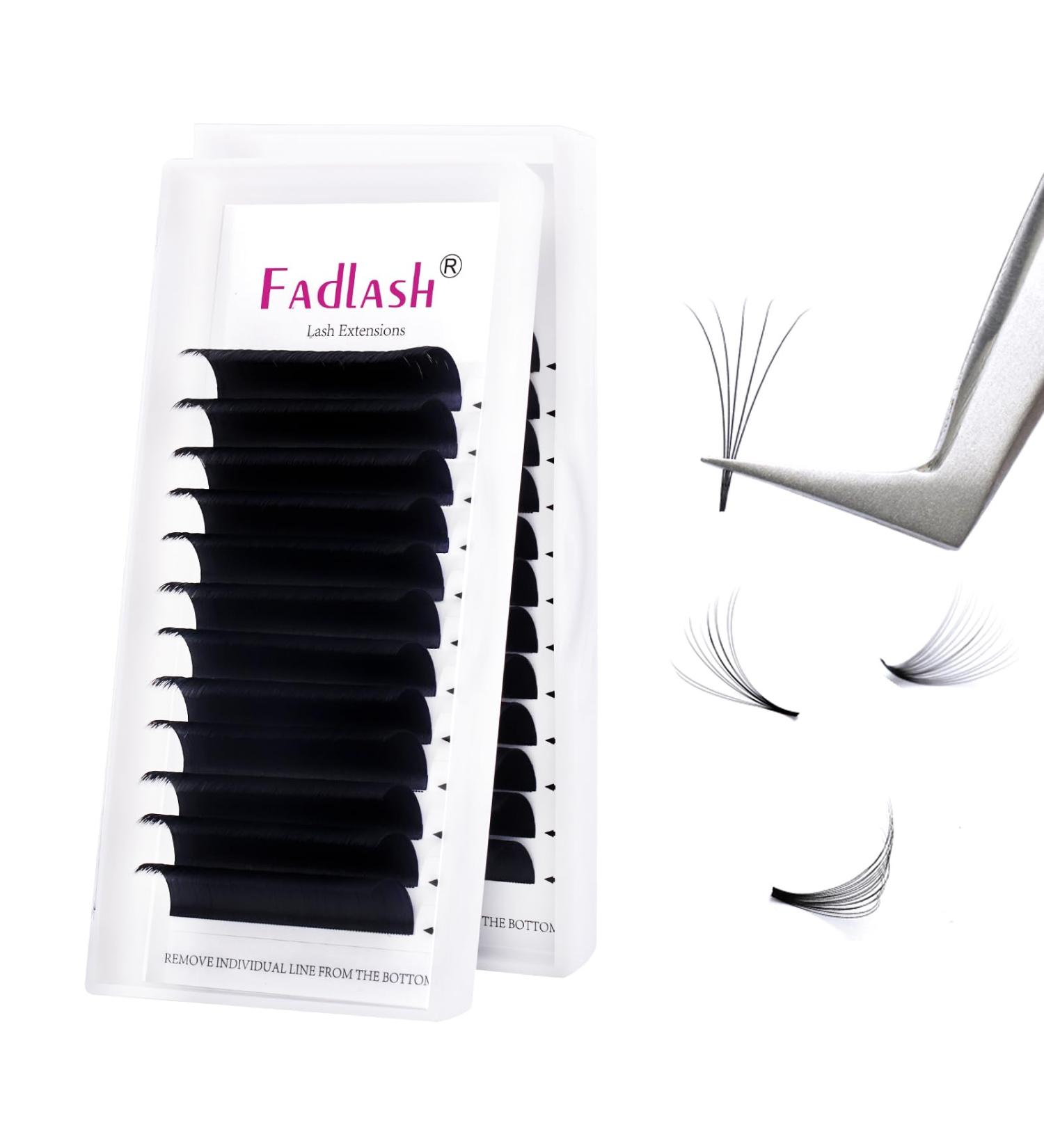 Fadlash Easy Fan Lashes D Curl 0.05 17mm - Russian Volume Eyelash Extensions for Natural Look - Self Fanning Eye Lashes - Automatic Blooming Technology - 0.05D - Buy Online on GoSupps.com