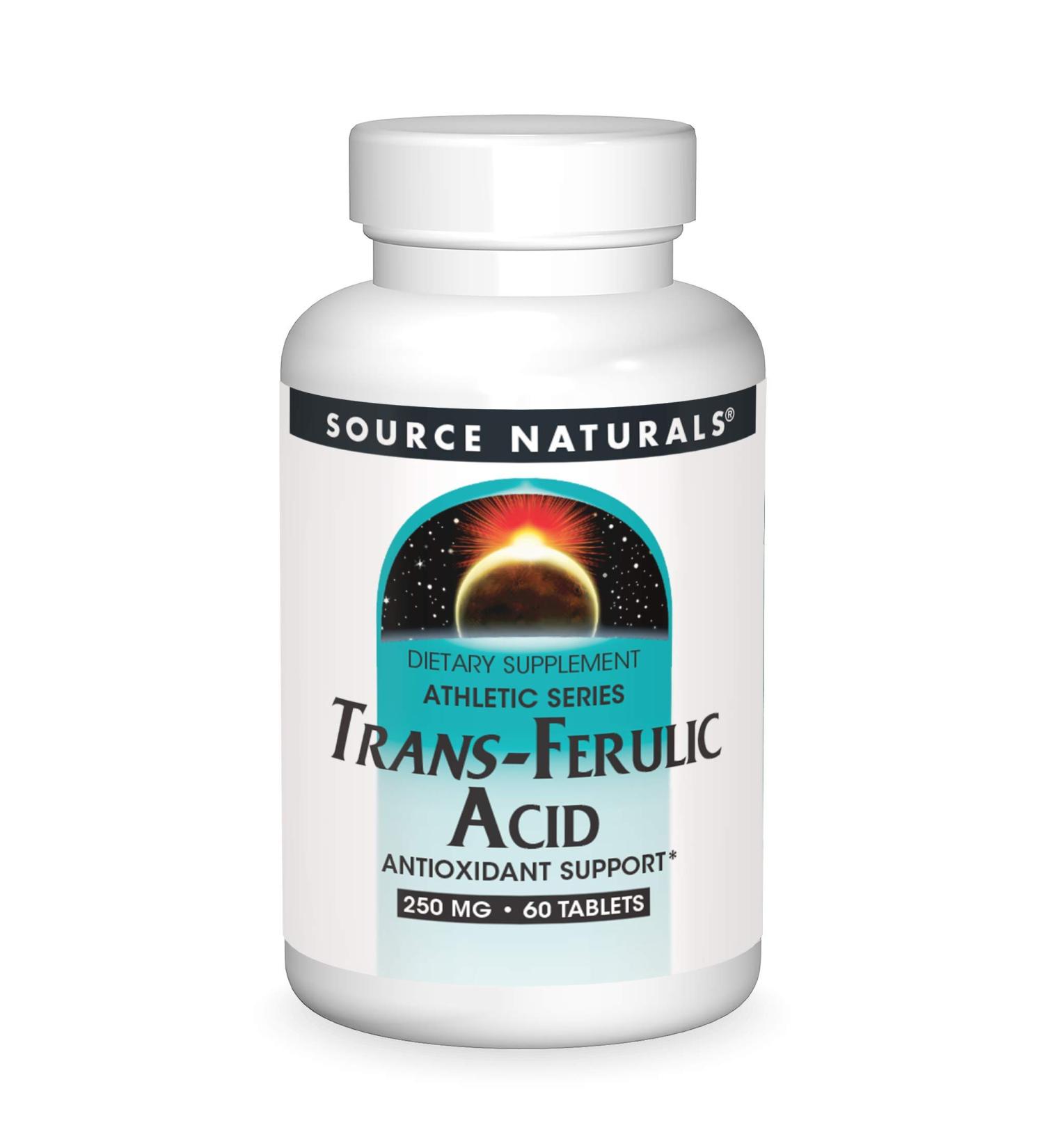 Source Naturals Trans-Ferulic Acid 250 mg - 60 Tablets for Antioxidant Support - Buy Online on GoSupps.com