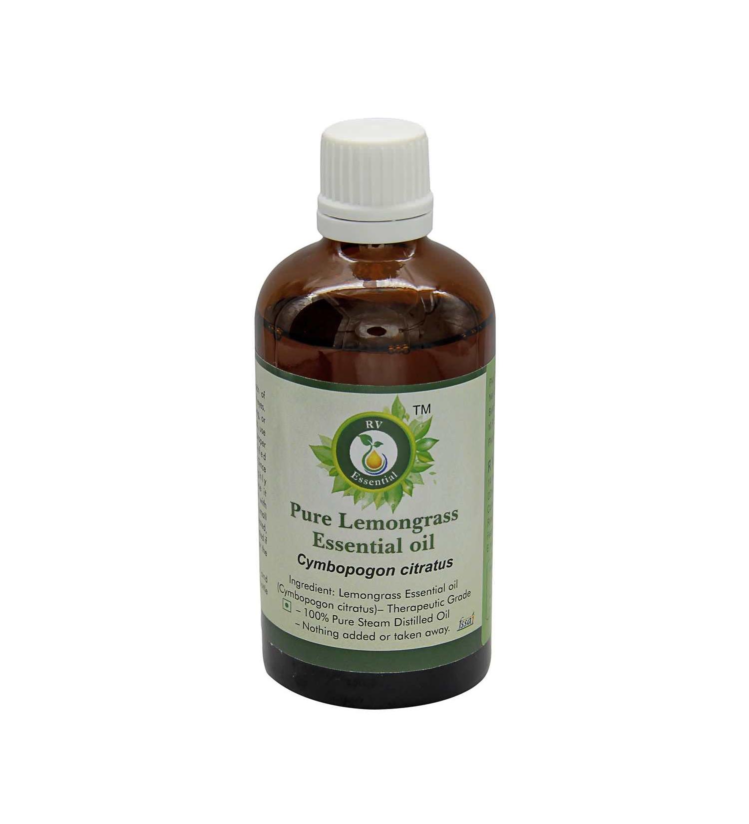 Lemongrass Essential Oil | Cymbopogon Citratus | Lemongrass Oil | for Hair | for Body | for Massage | 100% Pure Natural | Steam Distilled | Therapeutic Grade | 50ml | 1.69oz by R V Essential Lemongrass 1.69 Fl Oz (Pack of 1)