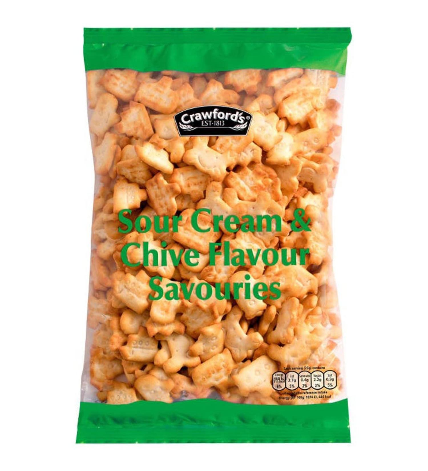 CRAWFORD'S Sour Cream & Chive Flavour Savouries 250g Snack Biscuits (Pack of 5) - Buy Online on GoSupps.com