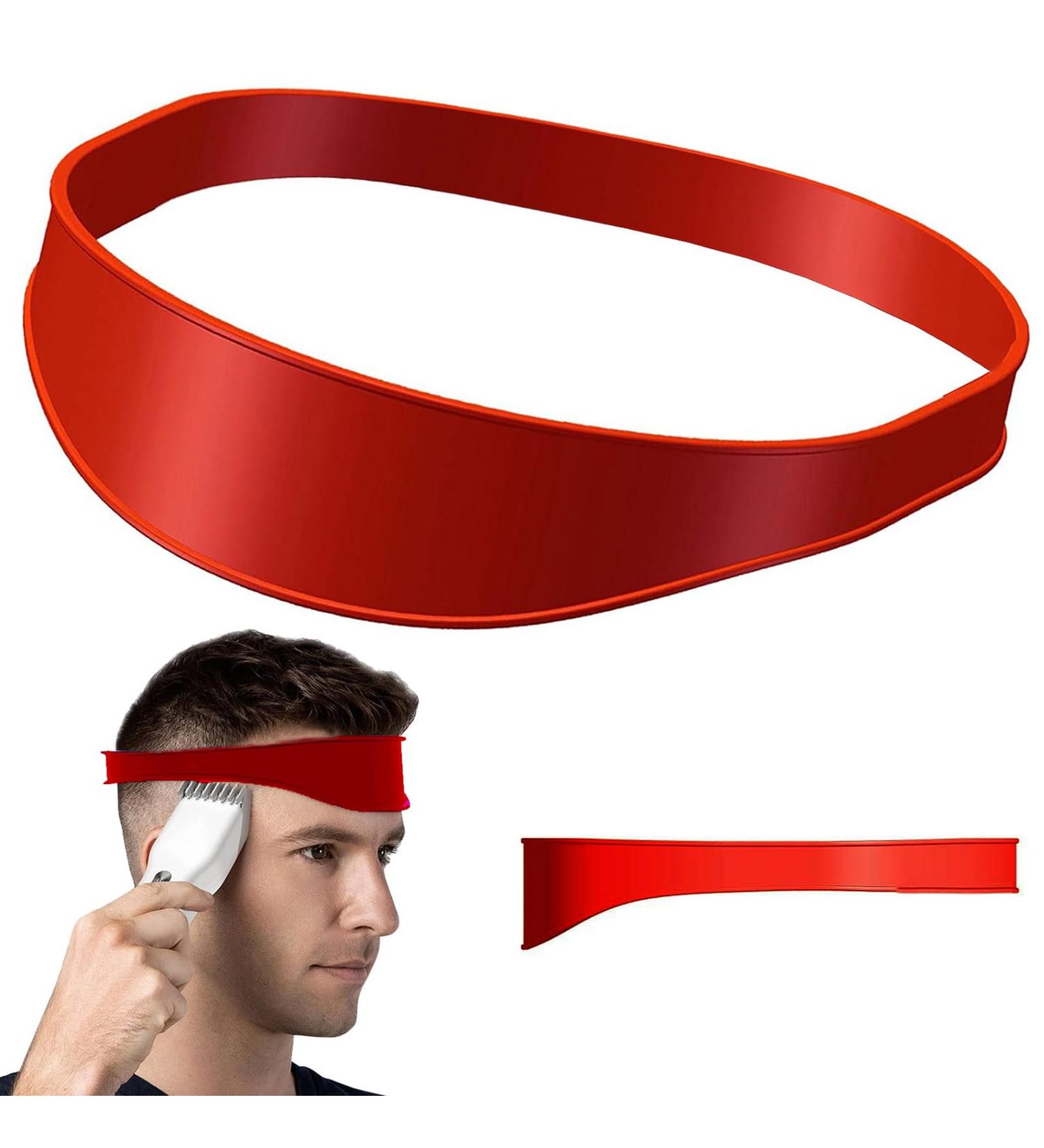 Neckline Shaving Template & Hair Trimming Guide - High-Grade Curved Silicone Headband for DIY Home Haircuts Fade & Taper Guide (Red 1) | International Shipping Available - Buy Online on GoSupps.com