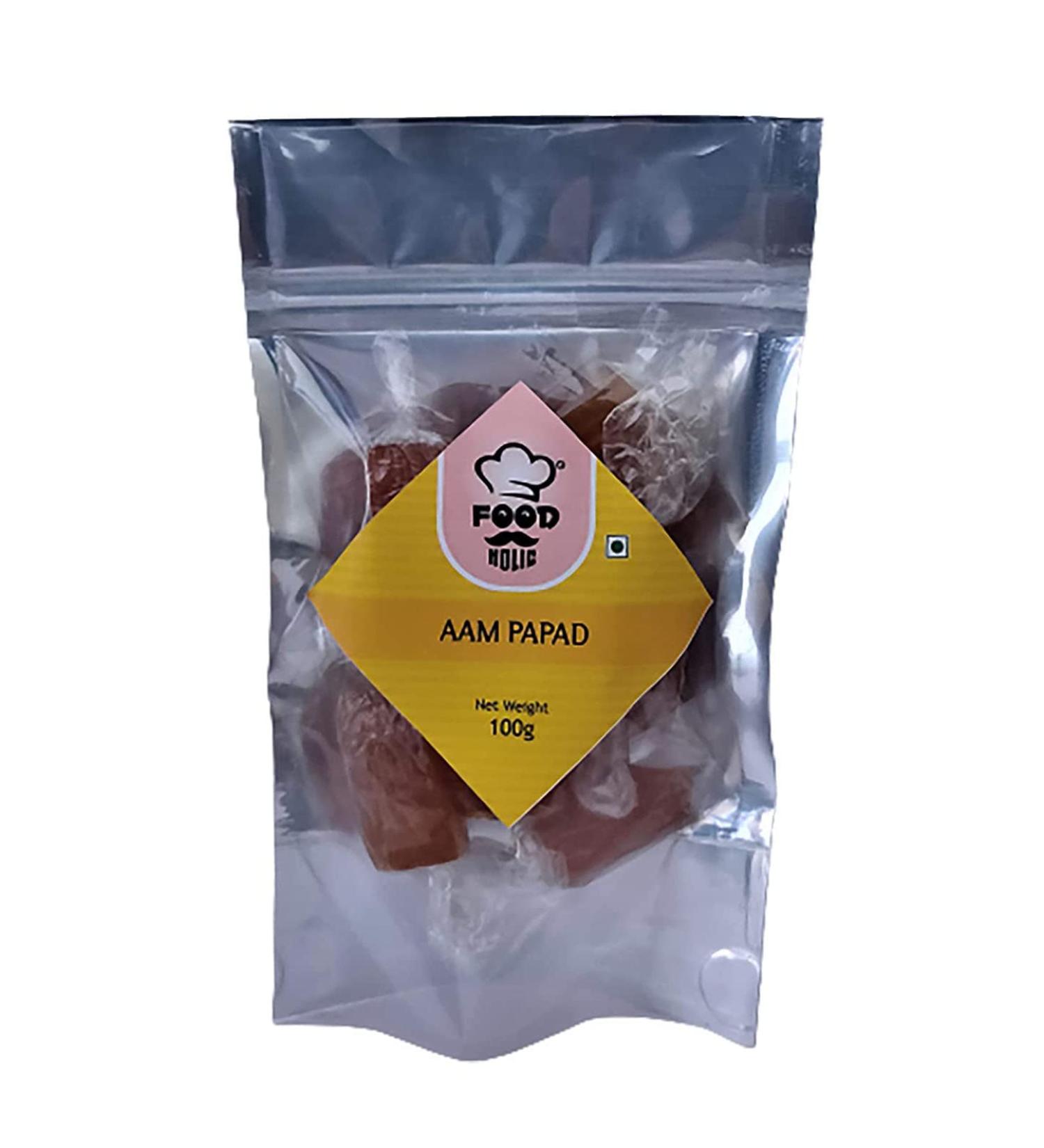 Foodholic Aam papad Premium Khatta Mitha Aam Papad Slice Bar (100 Gm)_Packing May Vary - Buy Online on GoSupps.com