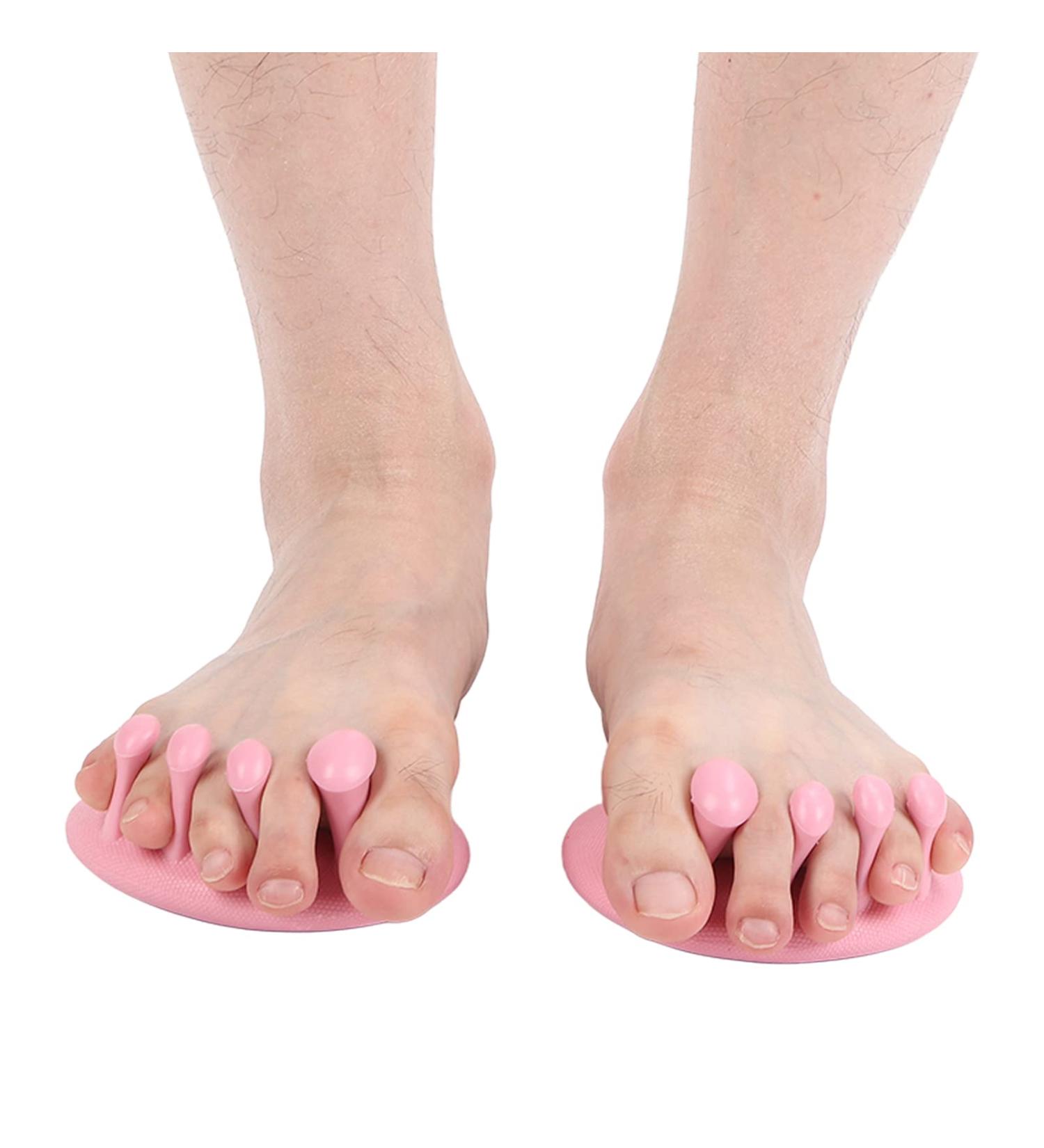 2-Piece High Friction Toe Separator - Portable Body Corrector for Dancers Yogis & Athletes (Pink) | International Shipping Available - Buy Online on GoSupps.com
