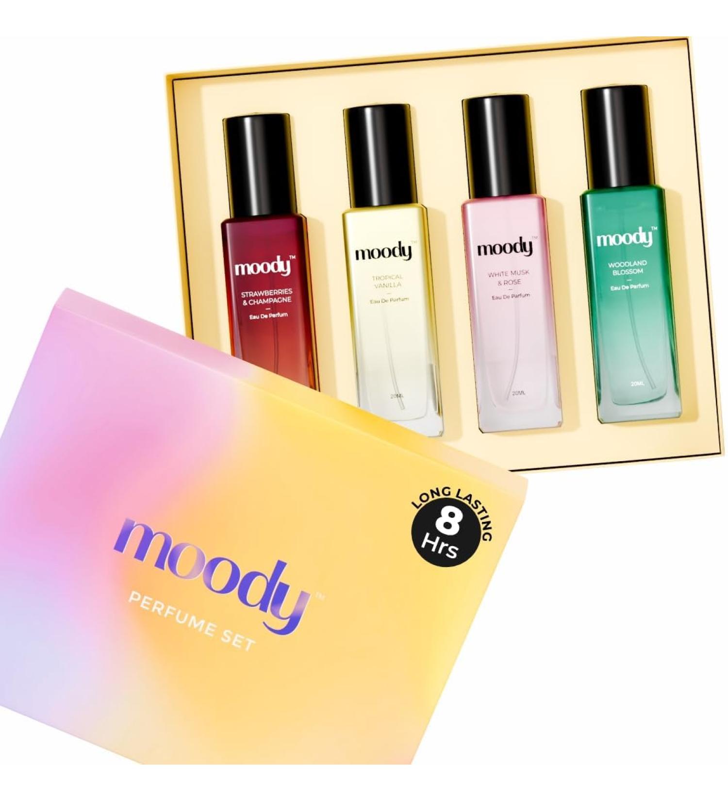 Mo-ody Premium Women's Perfume Gift Set 4 x 20ml Strawberry & Tropical Vanilla Fragrance Scent - Buy Online on GoSupps.com