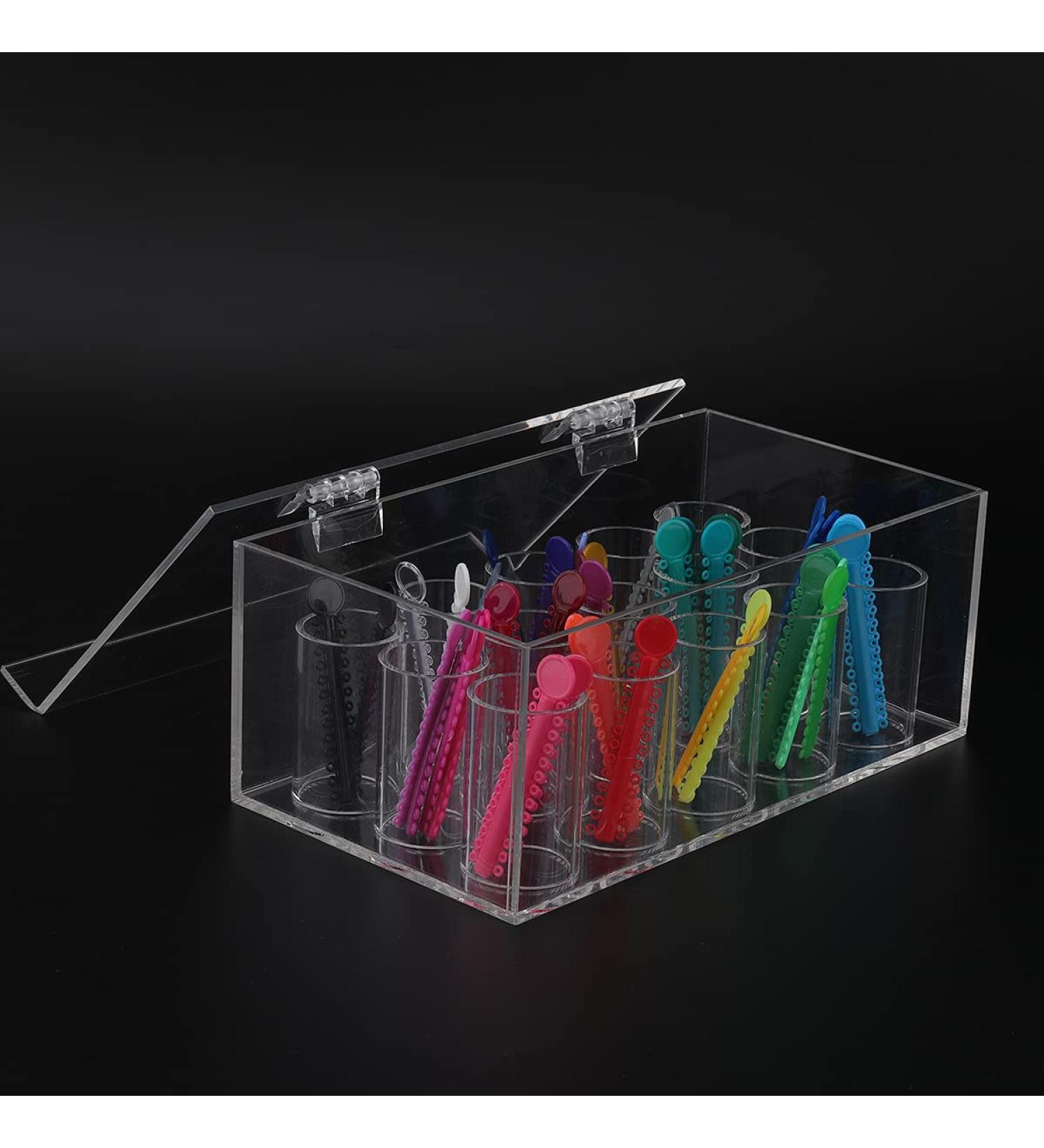 LVCHEN Orthodontic Ligature Tie Box with Lid - Dental Acrylic Dispenser for Elastic Rubber Ties - Buy Online on GoSupps.com
