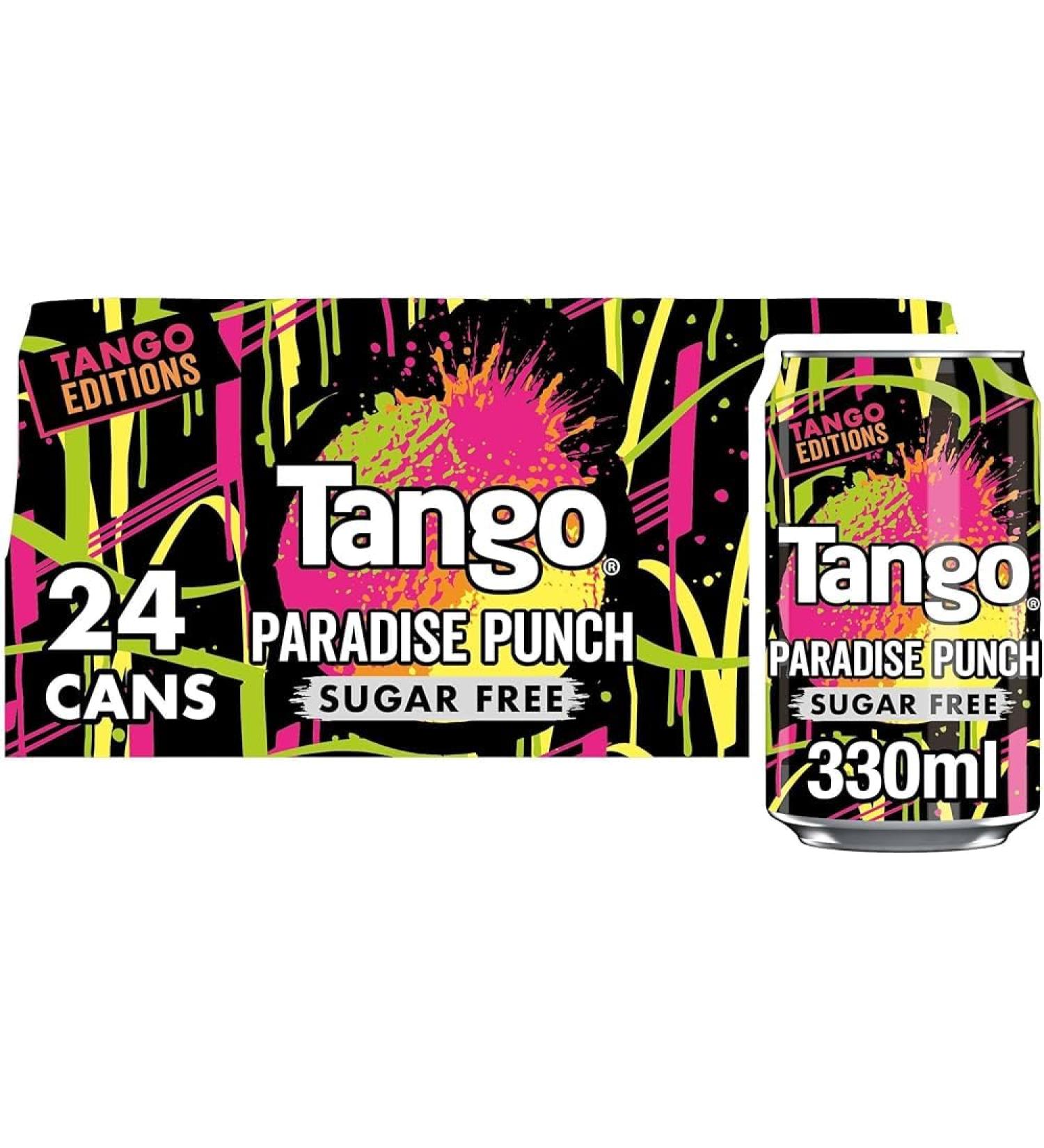 Tango Soft Drink Edition Cans Sugar Free Bursting With Flavour 24 x 330mls (24 x 330ml Paradise Punch) Paradise Punch 24 x 330ml