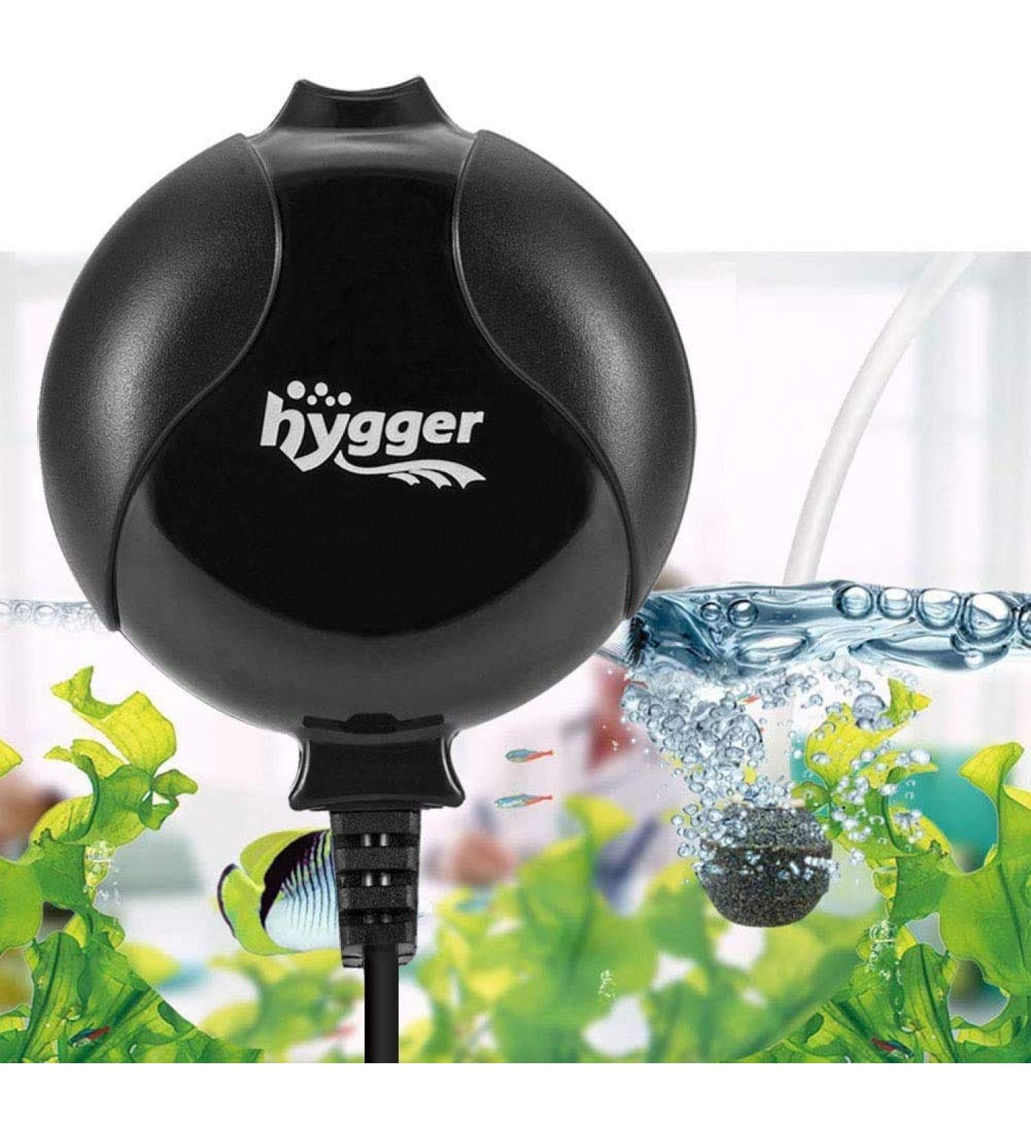 Hygger Quiet Aquarium Oxygen Pump - Ultra Quiet 33dB | 1.5W Power | 420ml/m | Ideal for Fish Pools & Nano Aquariums - Black - Buy Online on GoSupps.com