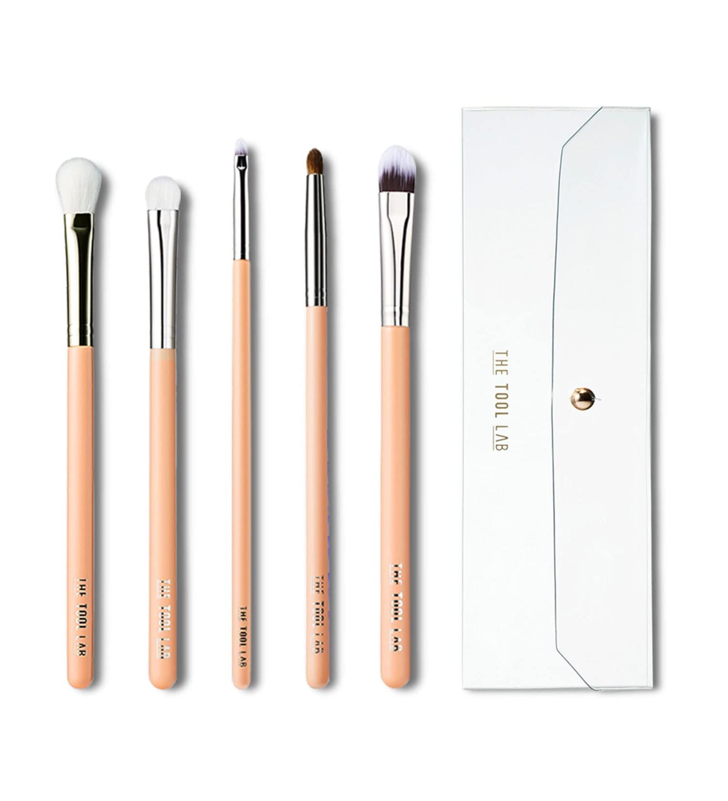 THE TOOL LAB 404 Eye Shadow Brush Set - Professional 5-Piece Makeup Brush Kit with Travel Case for Precision Eyeliner Blending and Concealer - Buy Online on GoSupps.com