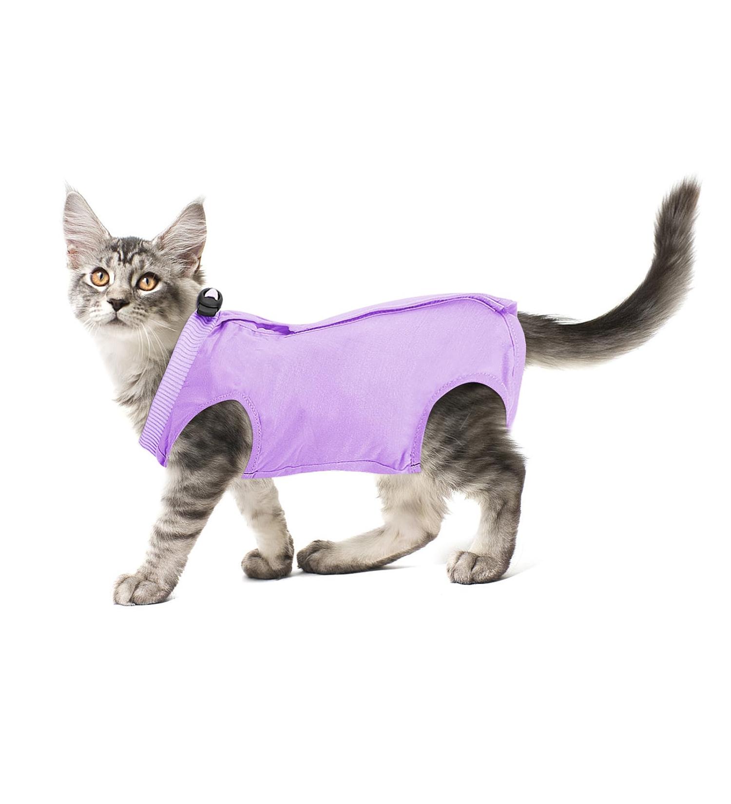 Cobee Professional Recovery Suit for Cats | Abdominal Wounds & Skin Diseases | Size L Purple | Ideal for Kittens & Post-Surgery Care - Buy Online on GoSupps.com