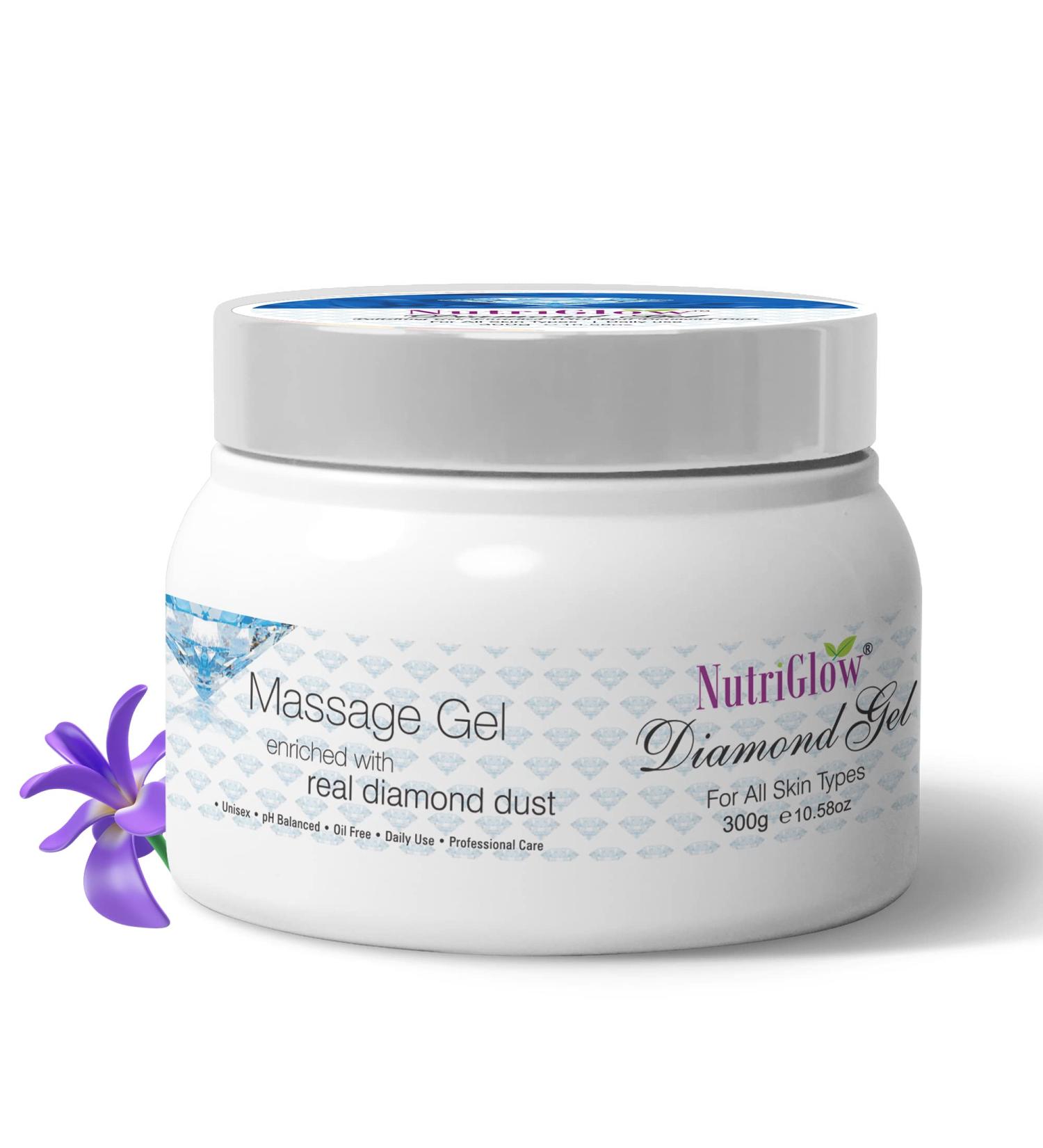 NUTRIGLOW Nutriglow Diamond Massage Gel with Diamond Dust for Face & Body All Skin Types - 300G