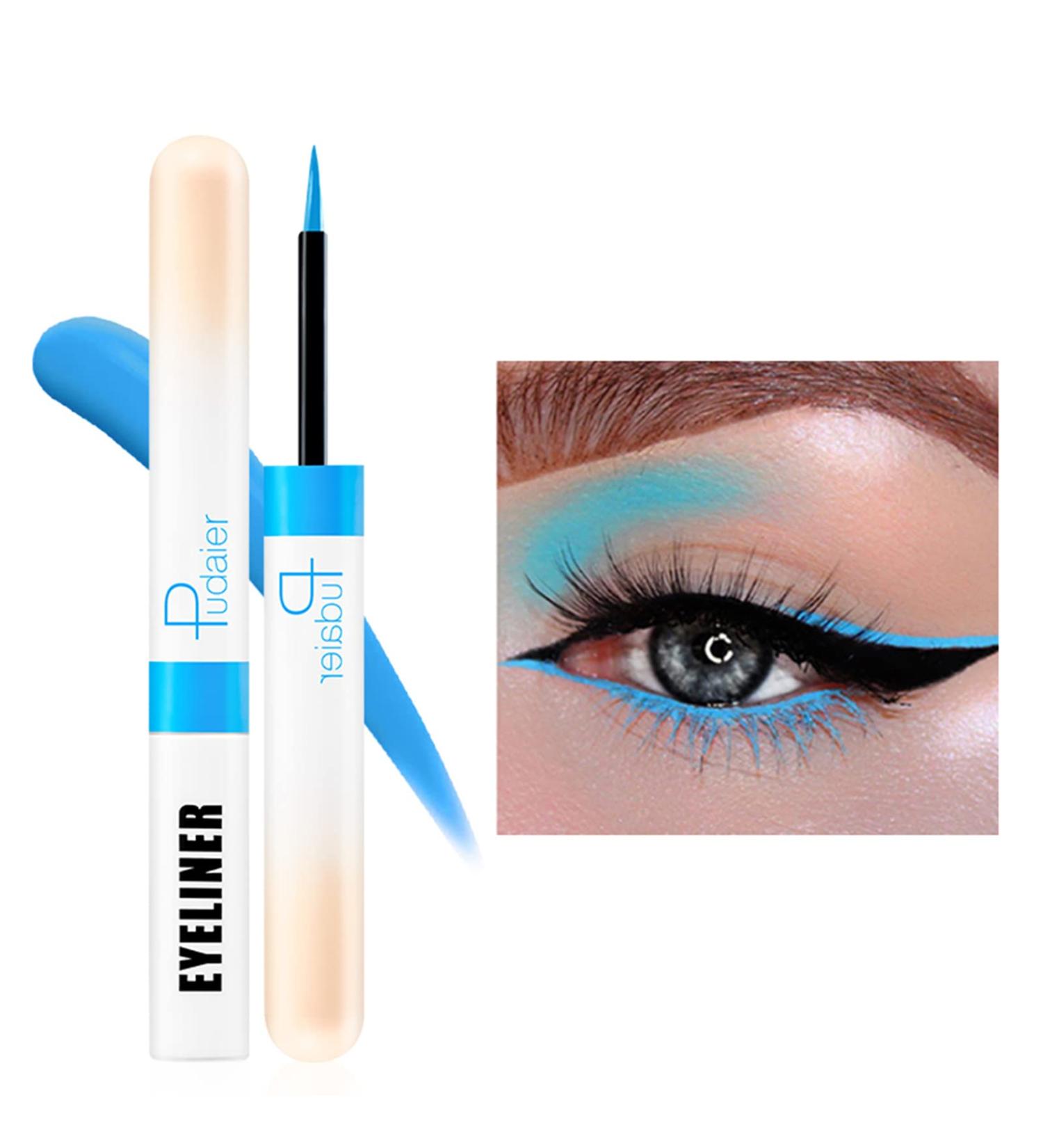 Espoce Blue Liquid Eyeliner 0.12 Oz - Quick-Drying, Long-Lasting Colored Liner for Eye Makeup - Buy Online on GoSupps.com