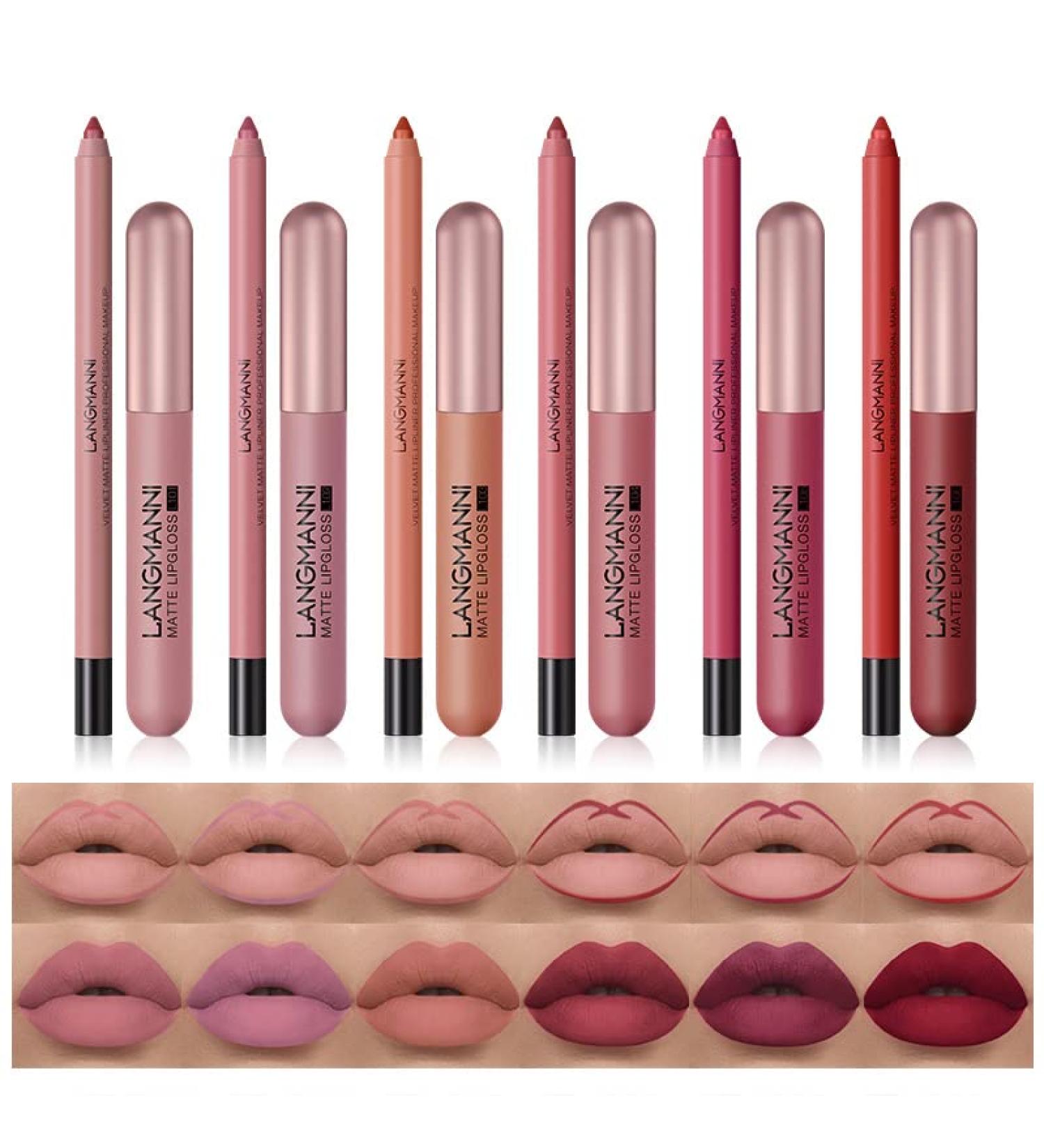  Beliky Girl 12 sets of lip pencils and lip makeup 6 sets of matte lipstick and 6 sets of long-lasting waterproof and high-quality lip makeup. - Buy Online on GoSupps.com