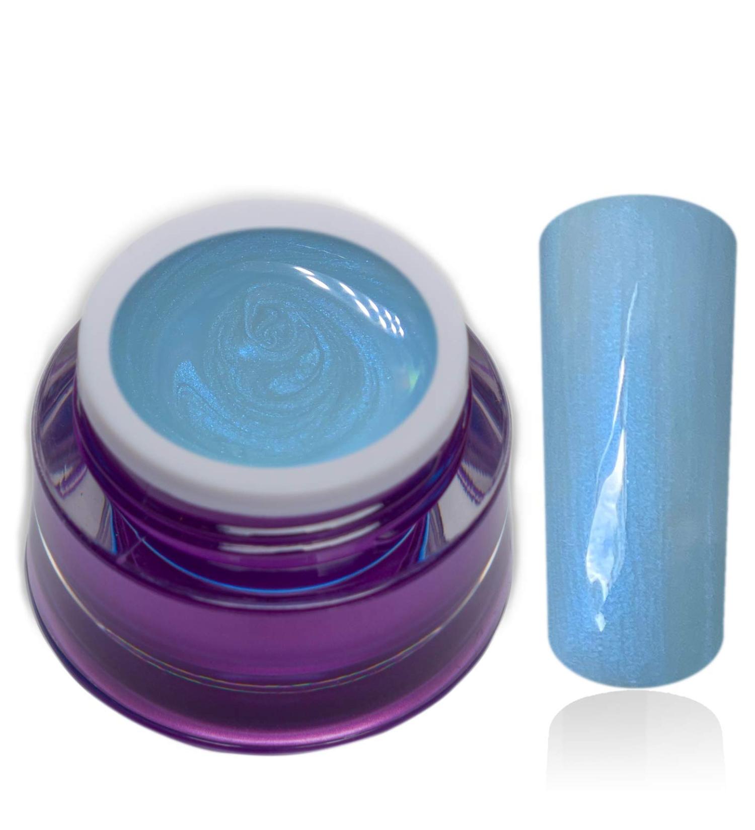 Premium Color Gel Pastel Pearl Miaminight Blue Light Blue UV Gel Nail Gel Colorgel 1x5ml (1 Pack)