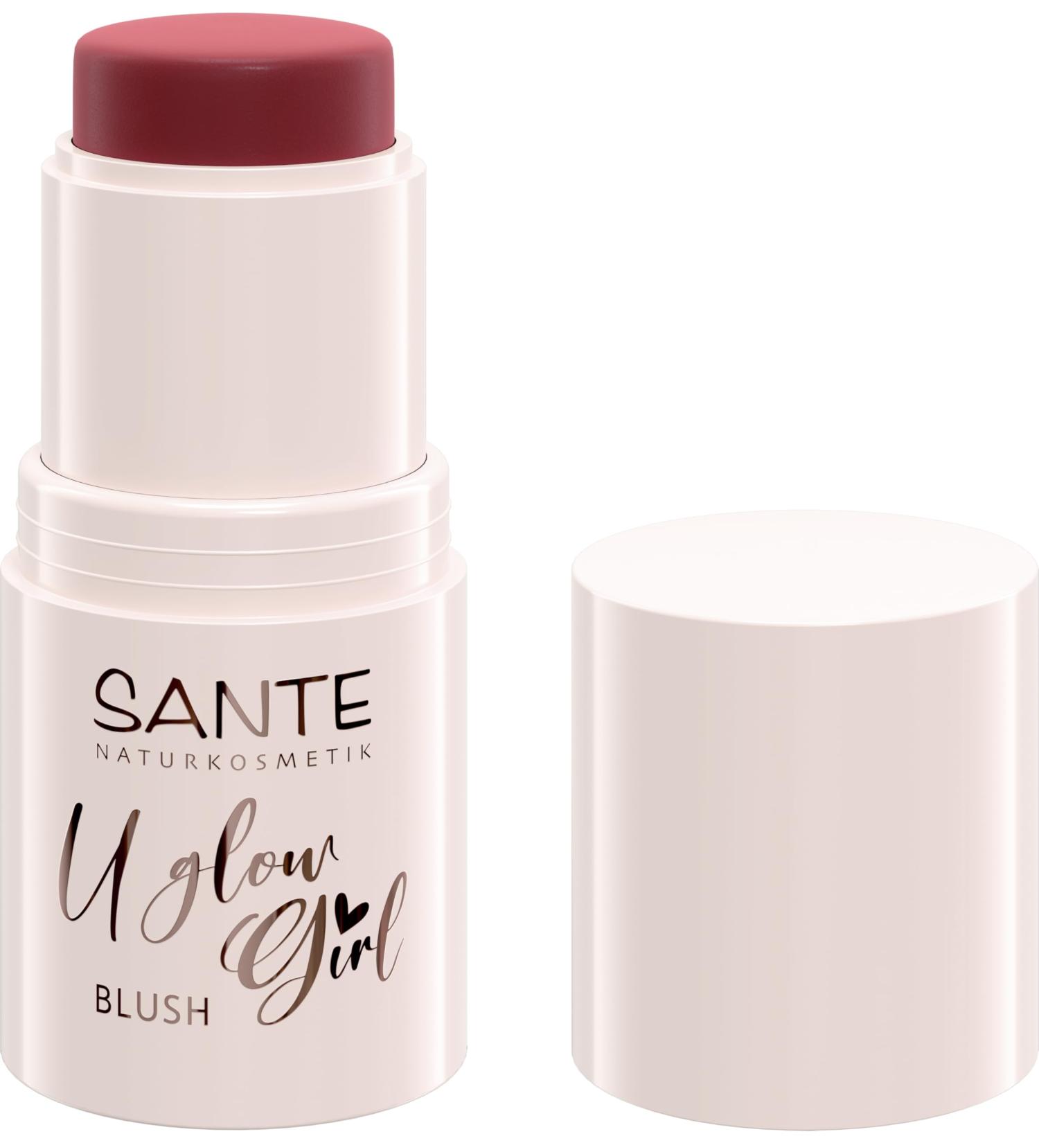Sante Naturkosmetik SANTE Naturkosmetik U Glow Girl Blush Stick 02 Naturally Fresh Rose Cream Light texture Multi-use for cheeks lips and eyebrows Vegan NaTrue certified limited edition 6 g