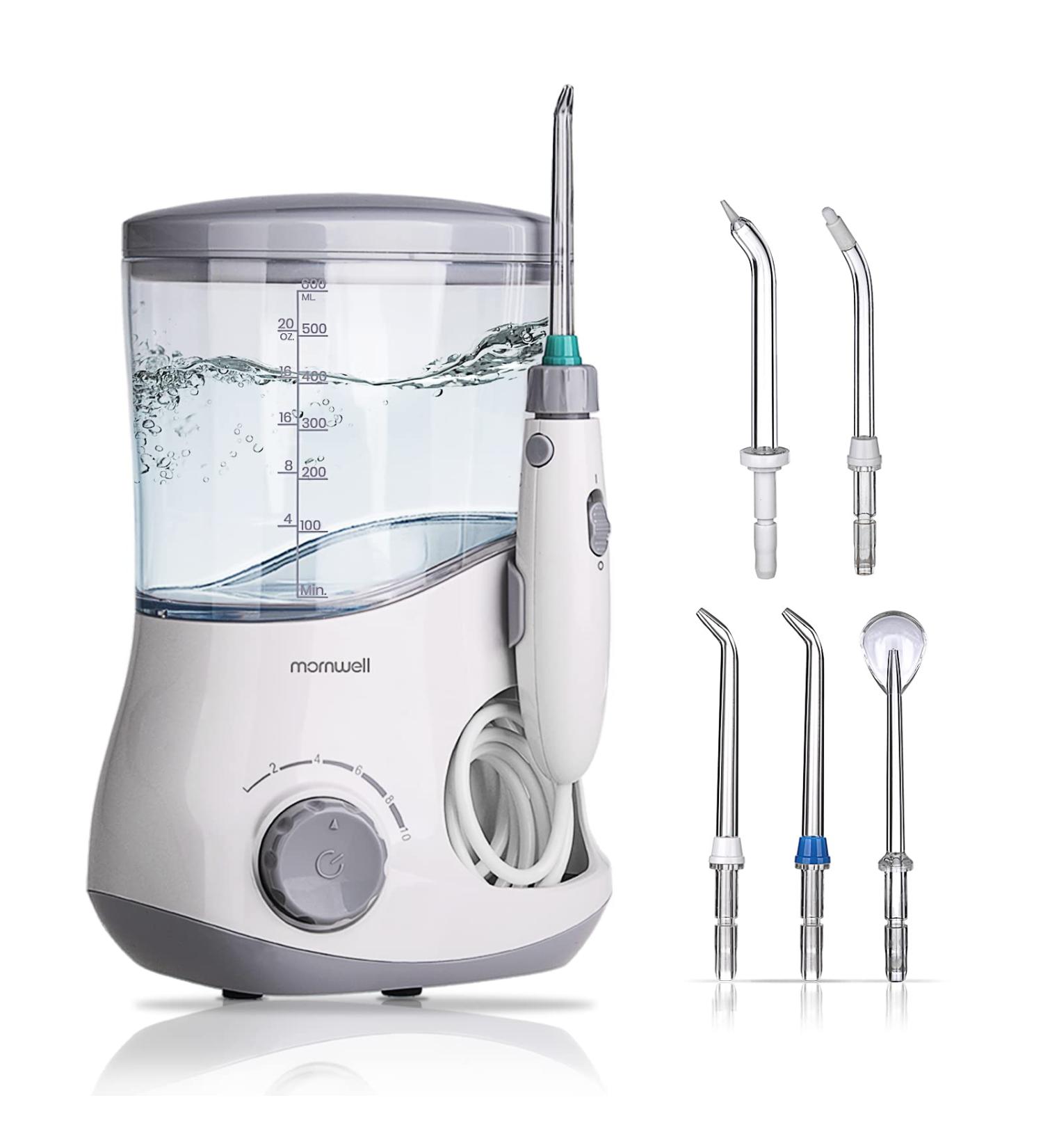 Dental Oral Irrigator Water Flosser for Braces Care - 600ml, 6 Jet Tips, 10 Pressure Settings - Family Dental Cleaner - Buy Online on GoSupps.com