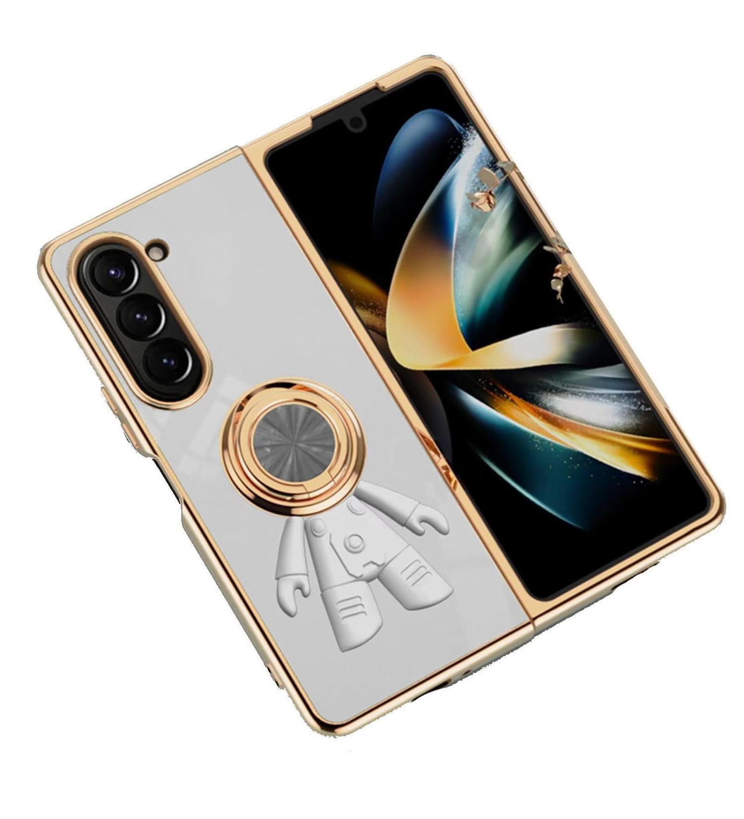 Buy Tivenfezk Nadoli for Samsung Galaxy Z Fold 5 - Ultra Thin Astronaut Hidden Stand Shell 360 Ring Scratch-Resistant Silicone Cover - Buy Online on GoSupps.com