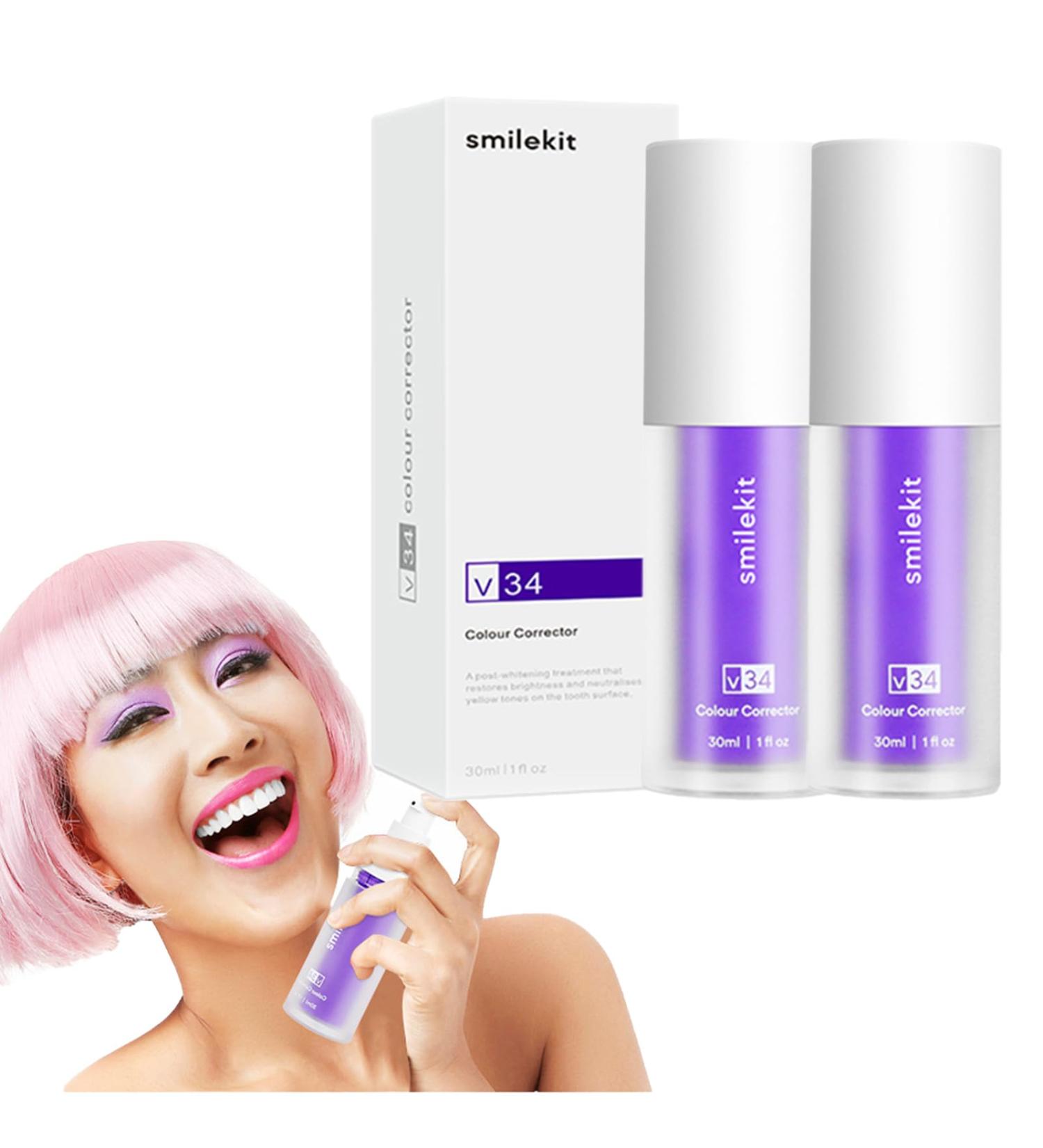Purple Toothpaste for Whiter Teeth | Violet Whitening Toothpaste (2PC) - Ideal for All | Fight Yellowing & Stains - Buy Online on GoSupps.com