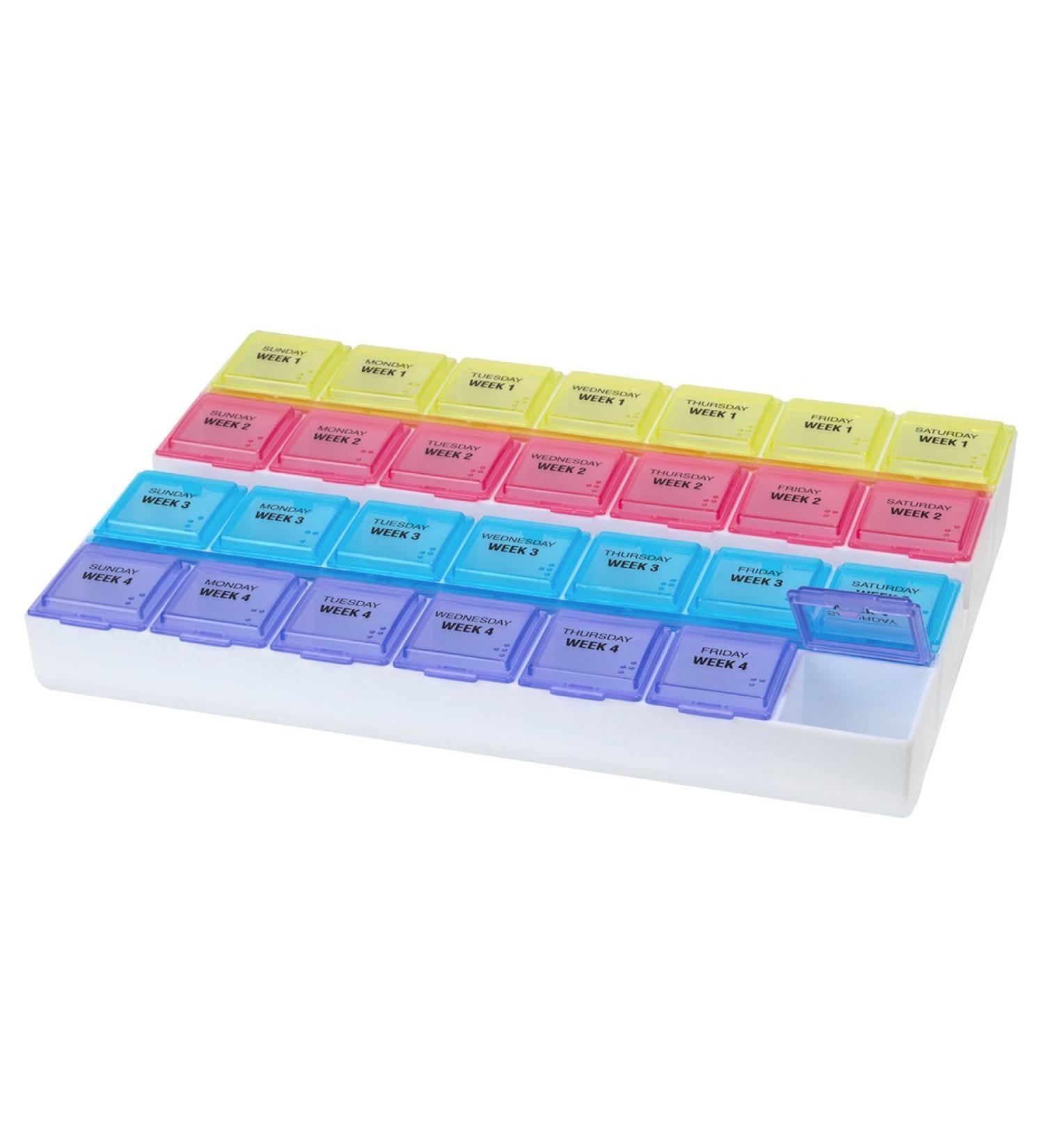 EZY DOSE Medtime 28-Day Pill Organizer | Daily & Monthly Vitamin Box | Large Compartments 3 Pack - Buy Online on GoSupps.com