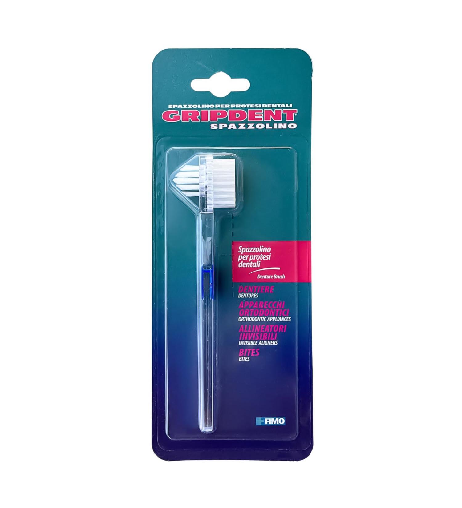 Gripdent Toothbrush for Dentures - Best Cleaner for Dentures Orthodontics & Braces - Enhance Oral Hygiene - Buy Online on GoSupps.com