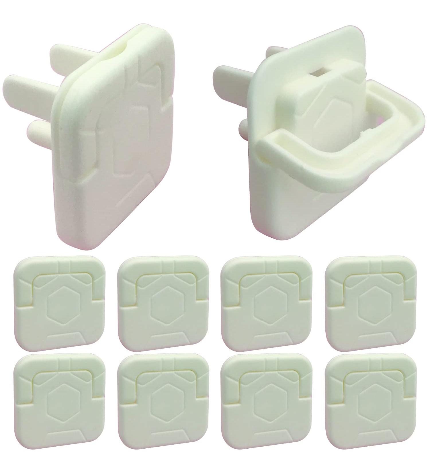 LYMGS 3-Pin Outlet Plug Covers Set Round Corner Square Electrical Insulation with Handle Plastic Plug Protector for Home Baby Child Proof Safety Caps White 10 Pack - Buy Online on GoSupps.com