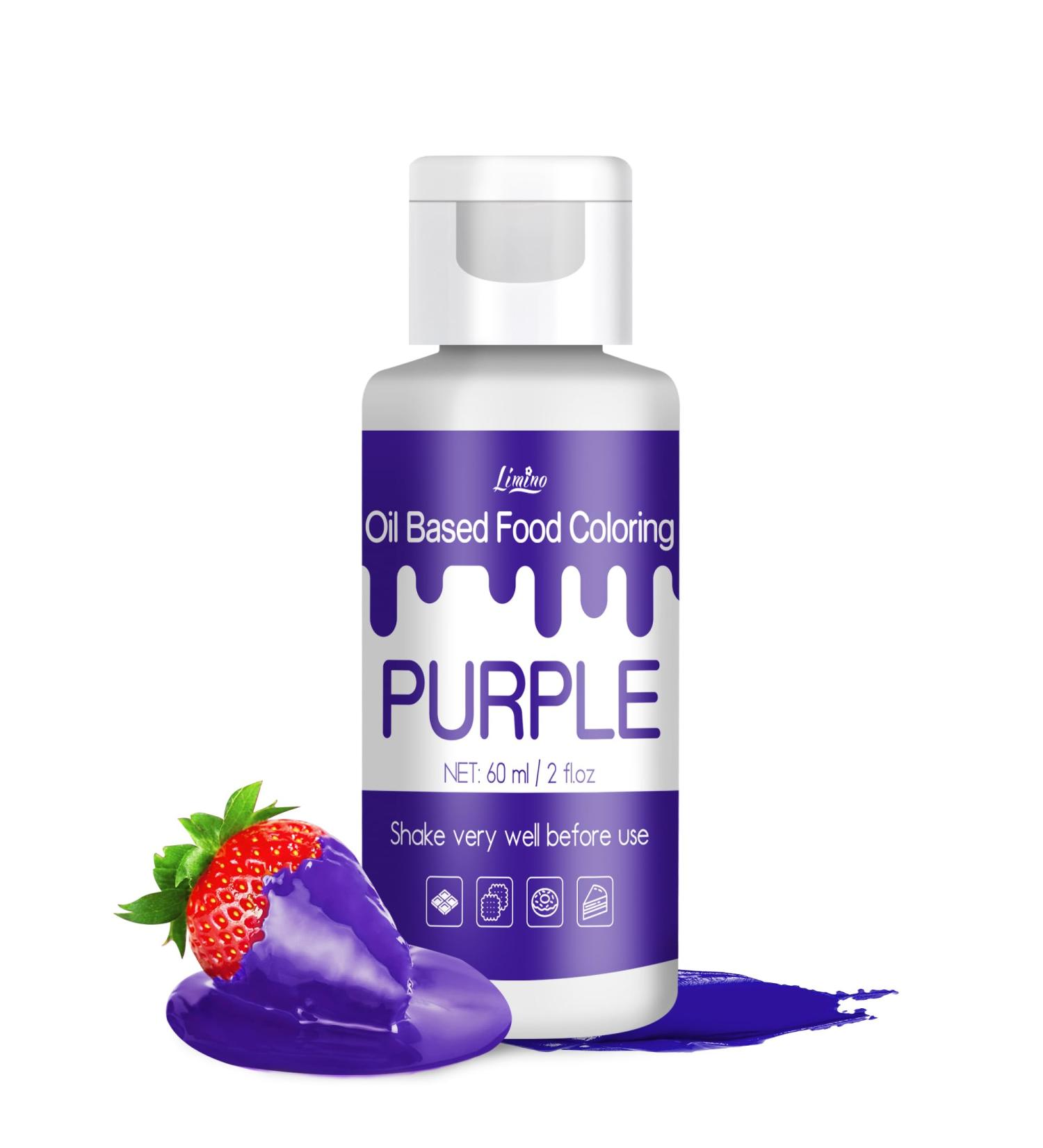 Premium Purple Fat-Soluble Food Coloring - 60ml Oil-Based for Chocolate Cakes Macarons & Baking | Concentrated Color for Fondant & Buttercream Decor - Buy Online on GoSupps.com