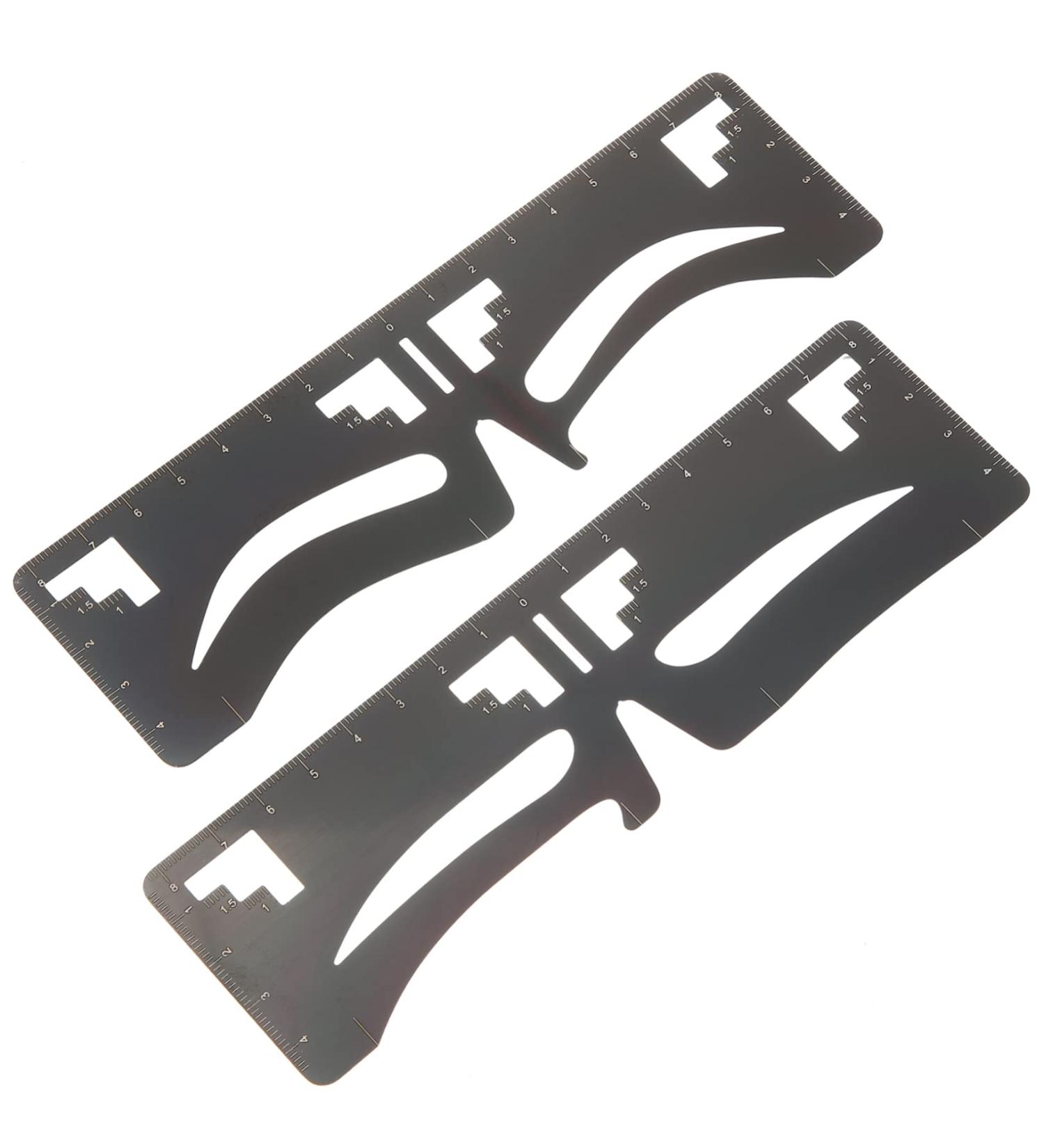 Healeved 2pcs Eyebrow Ruler Eyebrow Makeup Tools Eyebrow Shaping Stencil Brow Guide Stencil Brow Makeup Supplies Eyebrow Template Eyebrow Stencil Brow Guide Ruler Brow Guide Template 17x4.8cm Black - Buy Online on GoSupps.com