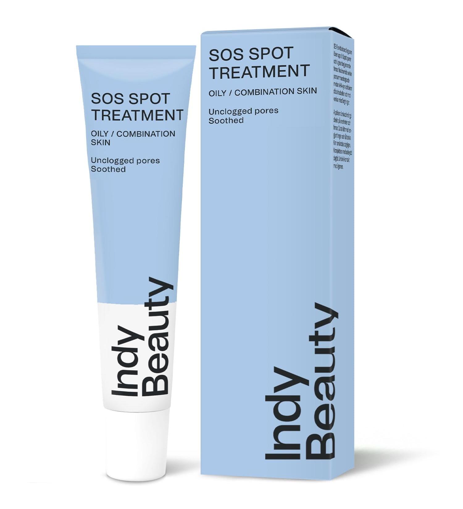 Spot & Acne Treatment - Salicylic Acid Witch Hazel Niacinamide + AHA - Blemish & Spot Cream Minimises Pimples & Blackheads - Fragrance Free SOS Spot Treatment - Dermatologically Tested - Indy Beauty - Buy Online on GoSupps.com
