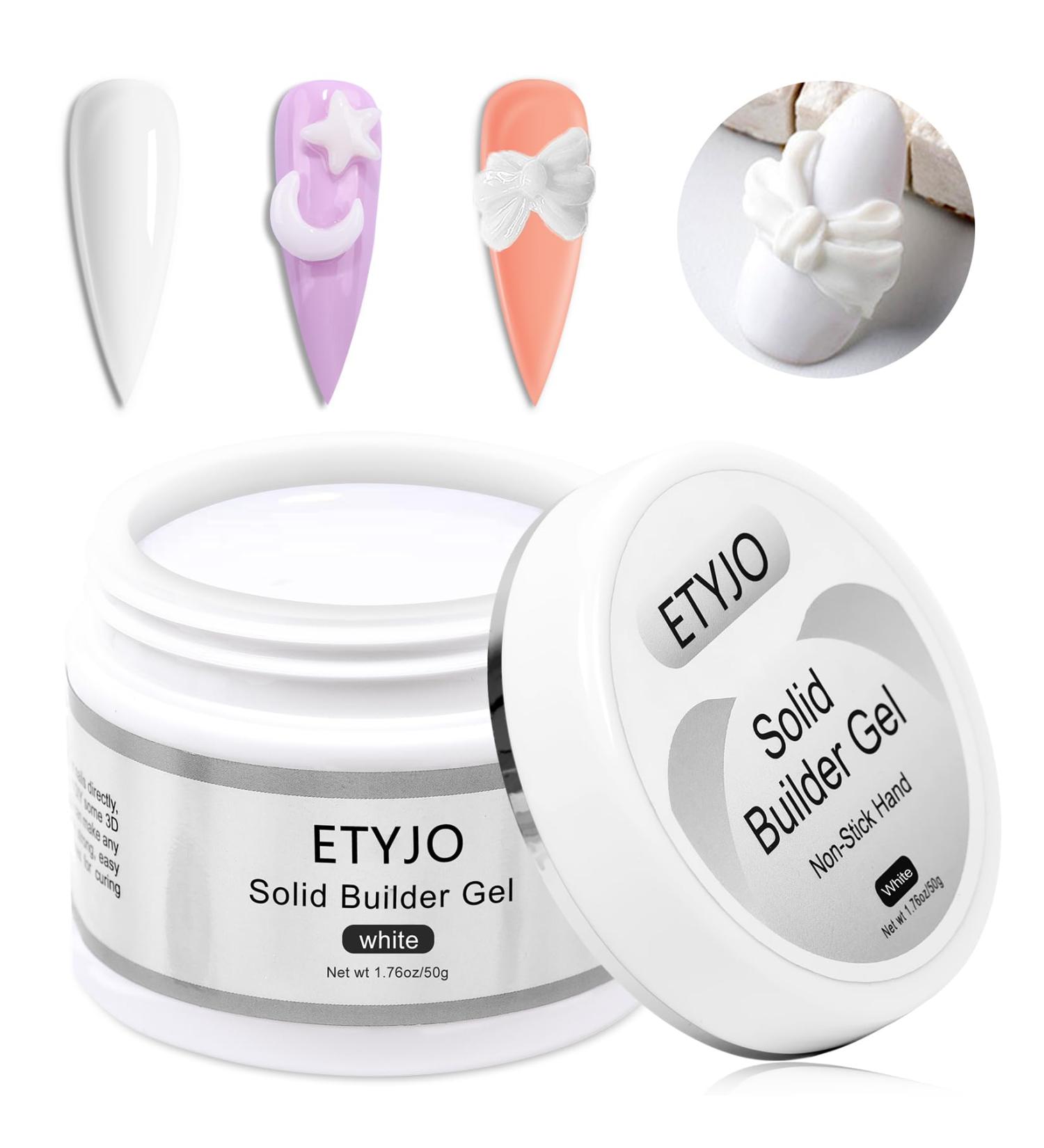 Buy Etyjo Builder Gel 50g - White Solid Nail Extension & Art Gel | Non-Stick 3D Carving Gel for Salon & DIY Use - International Shipping Available - Buy Online on GoSupps.com