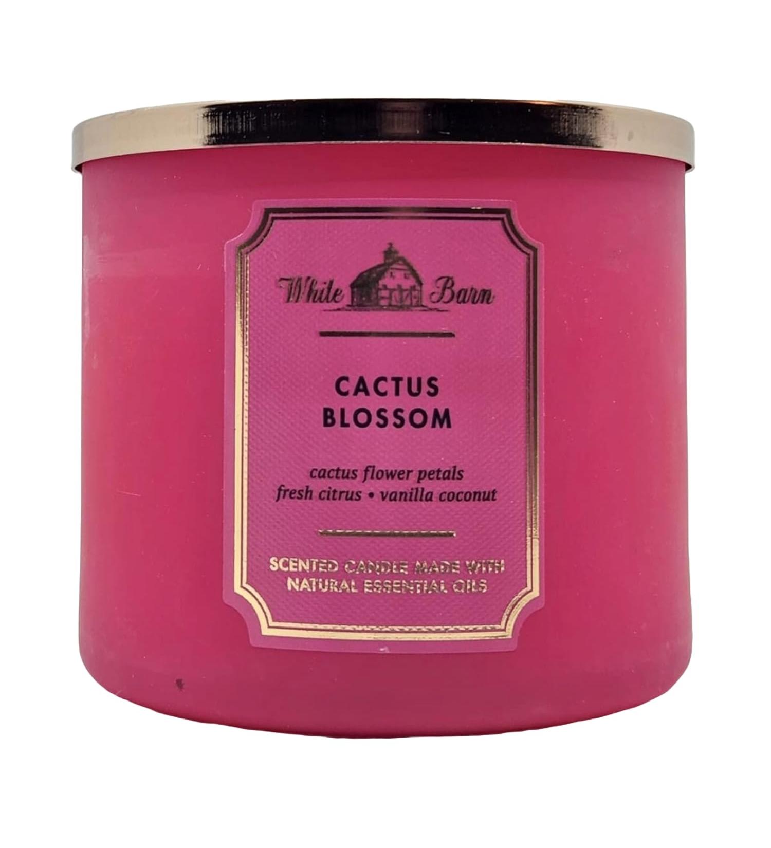 Bath & Body Works White Barn 3-Wick Candle with Essential Oils - Cactus Blossom | 14.5 oz - Best Aromatherapy Candle for International Shipping - Buy Online on GoSupps.com