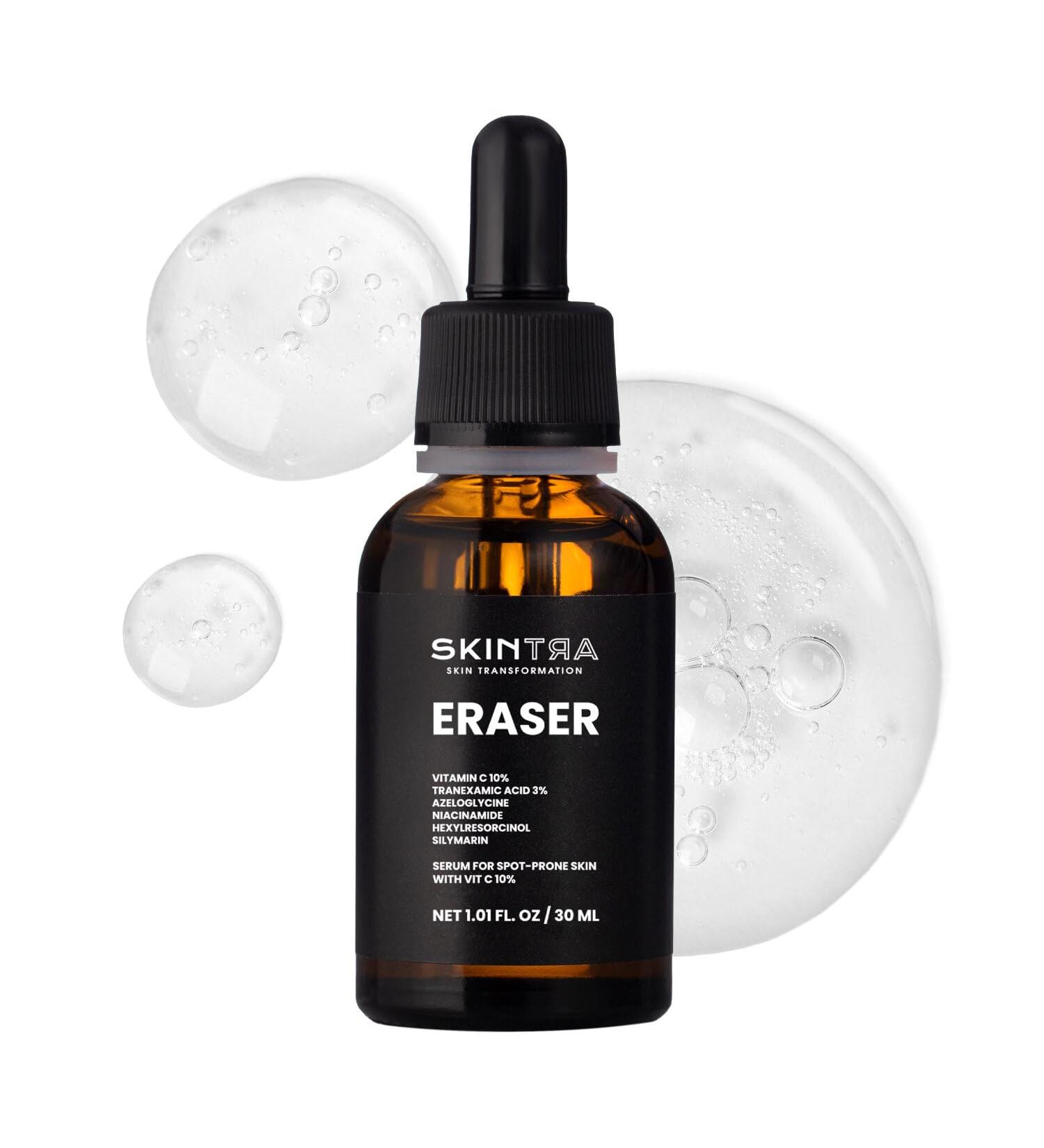 SkinTra - Eraser - Powerful Serum for Hyperpigmentation with 10% Vitamin C For Dark Spots & Redness Reduction Vegan Safe for Daily Use 30 ml/Net 1.01 Fl. Oz - Buy Online on GoSupps.com