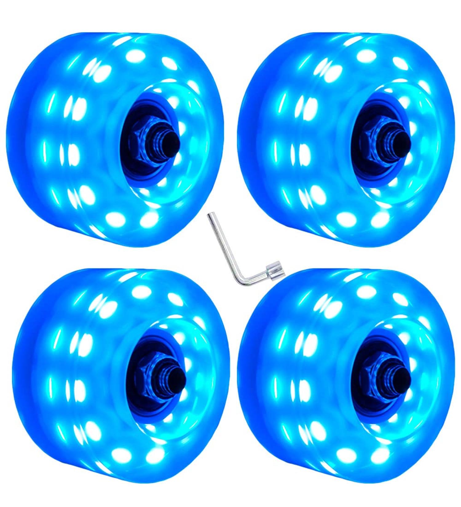 Nezylaf 4 Pack Light up Roller Skate Wheels 32x58mm 78A with Bearings - Indoor/Outdoor Skating & Skateboard Accessories - Buy Online on GoSupps.com