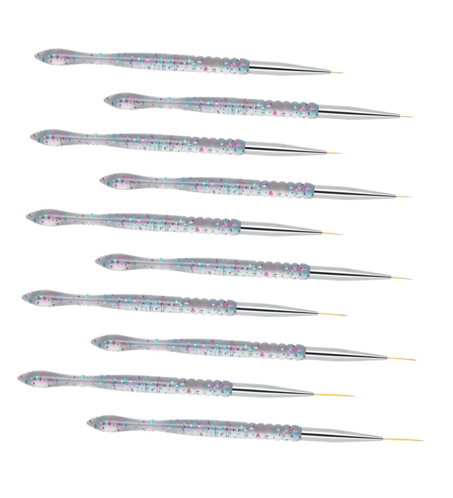 Mikinona 2sets Nail Art Drawing Pen Manicure Tools Professional Nail Art Supply Eyeliner Pens Nails Kit Wire Pulling Tools Nails Gel Transparent Handle Brush Sequins - Buy Online on GoSupps.com