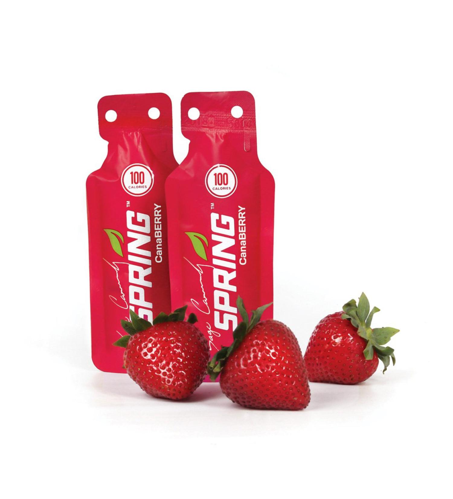 Canaberry Spring Energy Gel 20 Count - Running and Cycling Glucose Gel for Endurance - Vegan and Electrolyte-Infused Power Gel - Buy Online on GoSupps.com