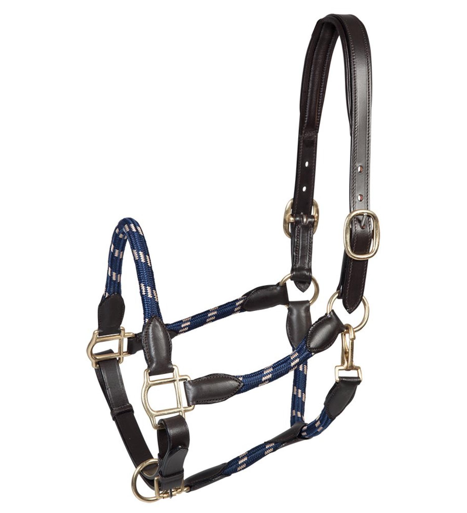 PFIFF 102551 Leather halter 'Lina' blue-beige Pony Pony Blue-Beige