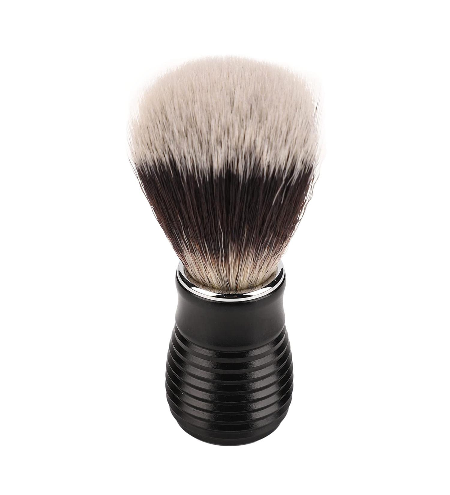 Professional Men Shaving Brush - Nylon Hair Beard Foam Brush with Aluminum Alloy Handle for Smooth Shaving - Buy Online on GoSupps.com