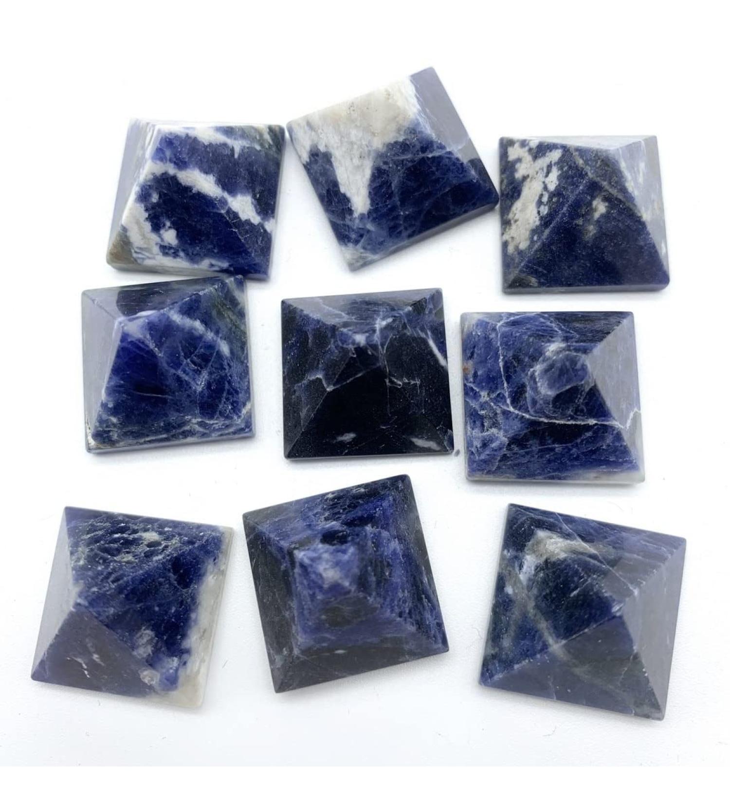 Crystal Rough Natural Crystals and Stones 20-30mm Natural Blue Sodalite Quartz Crystal Pyramid Reiki Tower Home Ornaments Decoration Stones for Decoration ERTEYIN - Buy Online on GoSupps.com