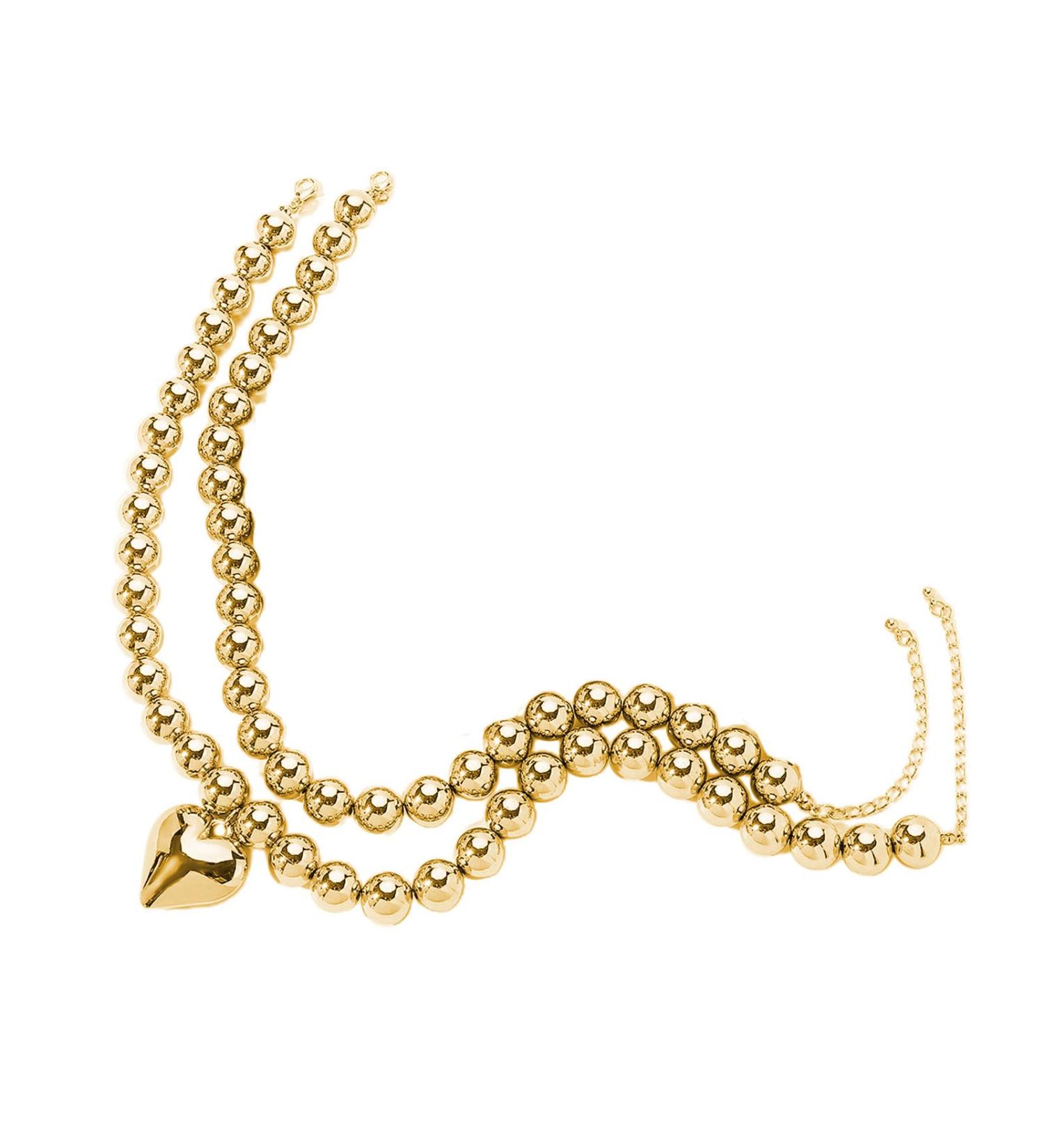 Oralgos Cardiac Pearl Necklace Set - Elegant Gold Heart Jewelry Versatile Fashion Accessory for Special Occasions - Buy Online on GoSupps.com