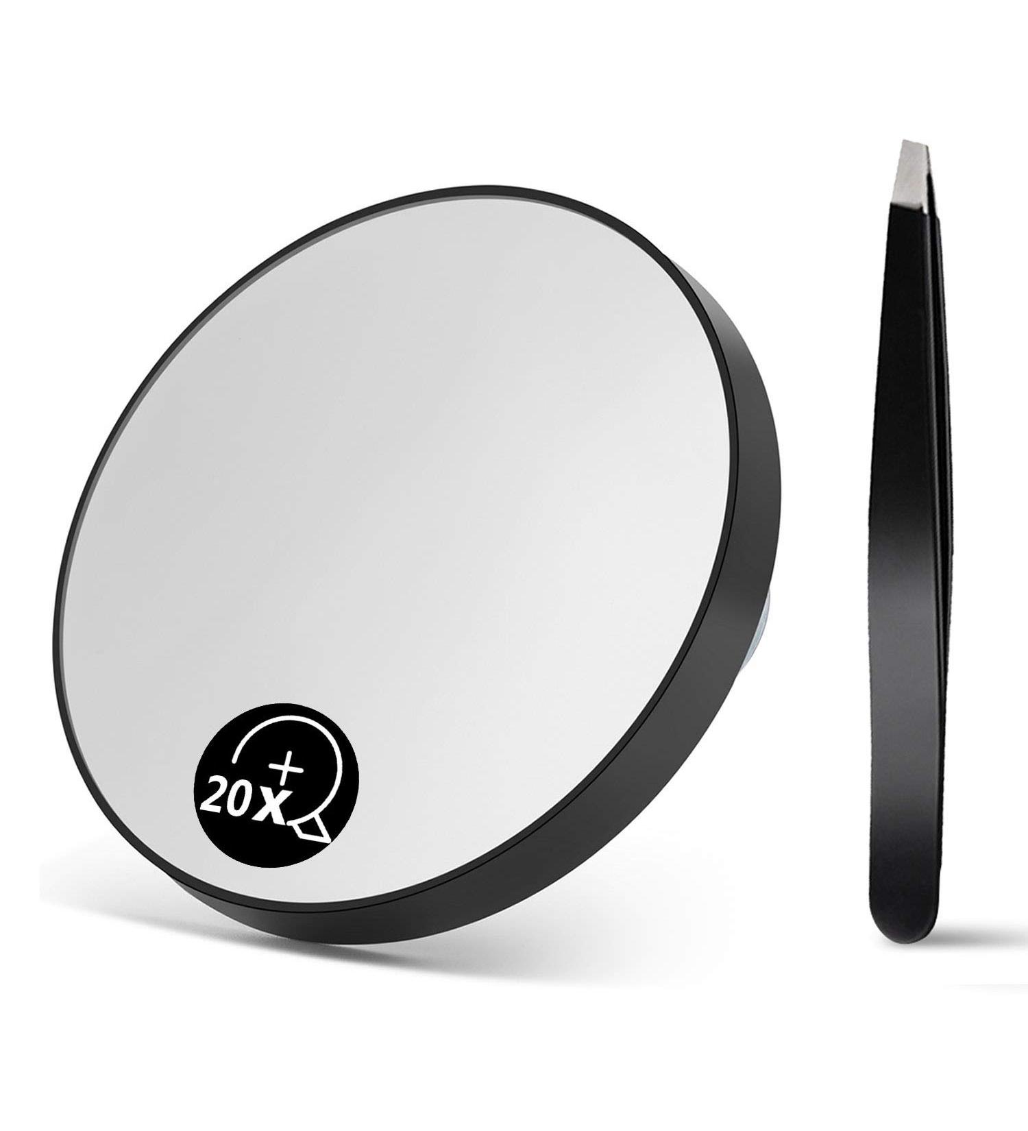 OMIRO 20X Magnifying Mirror Travel Size with Tweezer - Makeup & Shaving Essential - Buy Online on GoSupps.com