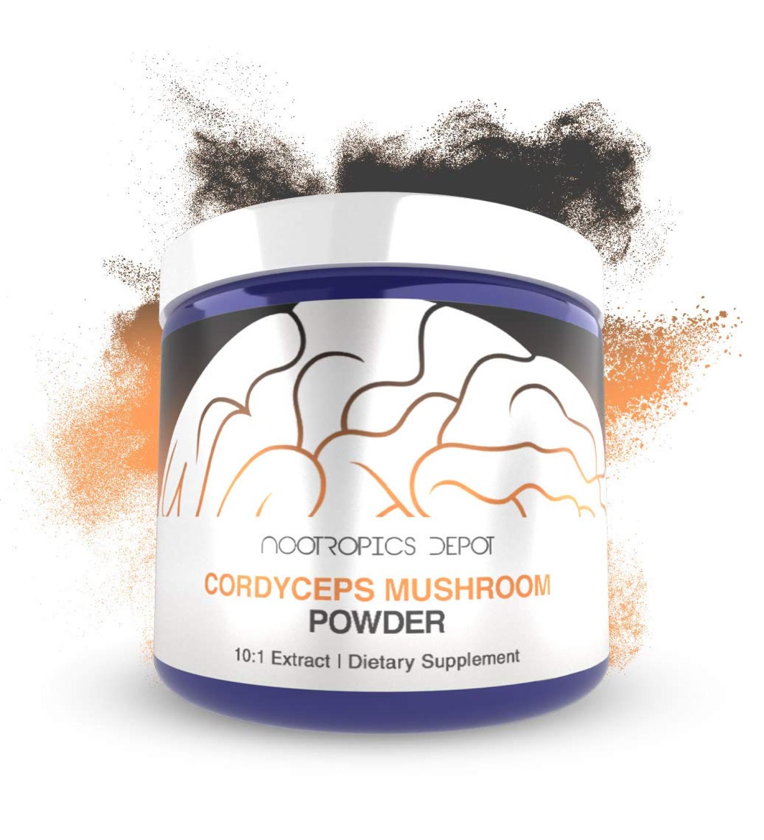 Nootropics Depot Cordyceps Mushroom Powder | 10:1 Extract | 60 Grams | Cordyceps militaris | Whole Fruiting Body Mushroom Supplement | Supports Healthy Immune System 2.12 Ounce (Pack of 1)