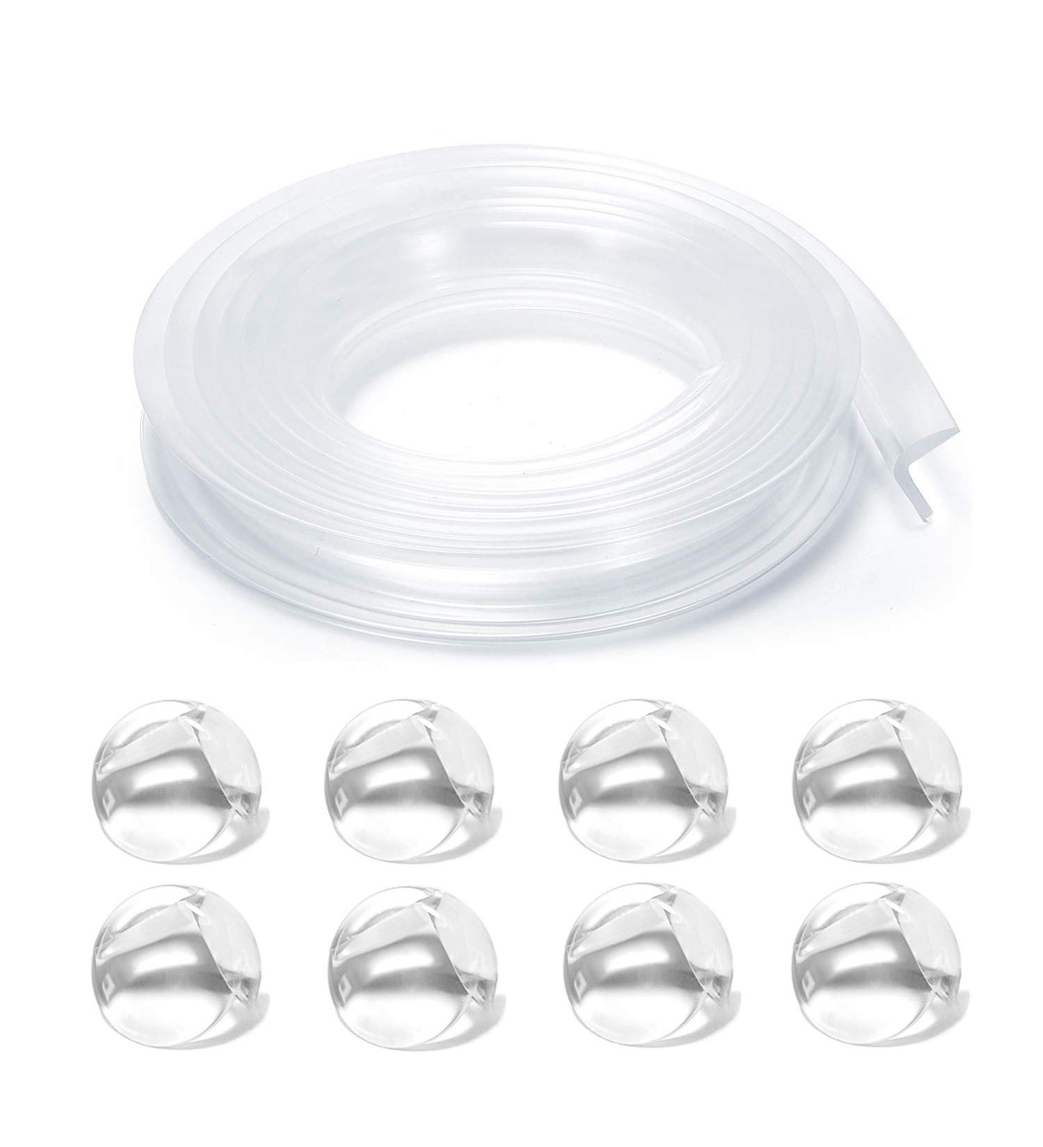 Edge Corner Protector Baby Proofing Guards Clear Soft Silicone Bumper Strip 20ft(6m) with Upgraded Pre-Taped Strong Adhesive Round Child Safety Edge Protector(8pack) for Cabinets Tables Furniture 20 FT & 8 CORNERS - Buy Online on GoSupps.com