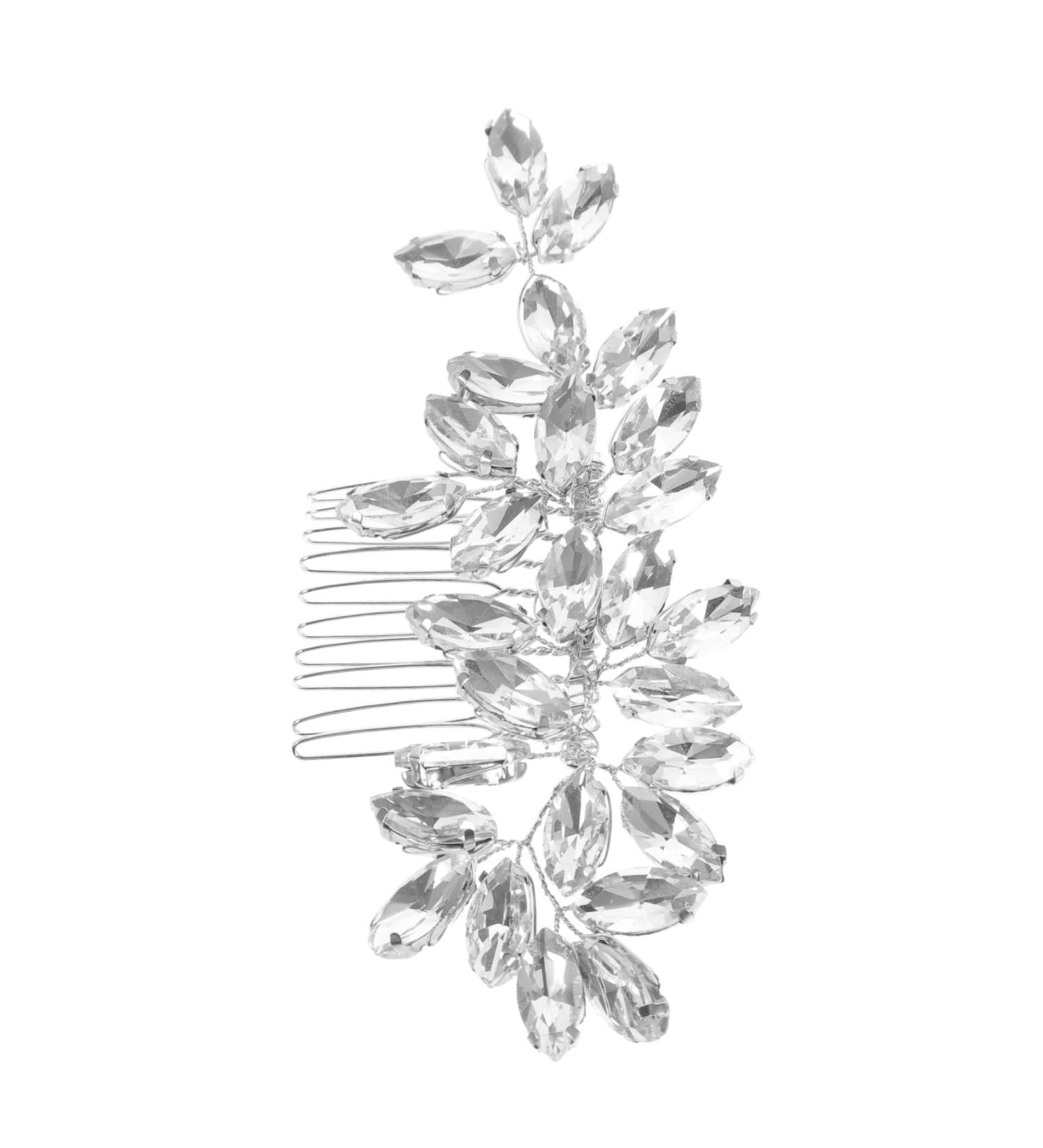 FRCOLOR Wedding Hair Comb Hair Fork with Diamonds and Floral Pattern Crystal Flower Hair Clips Hair Clips Comb Wedding Decoration Clip Hair Accessories for the Bride Rhinestones - Buy Online on GoSupps.com