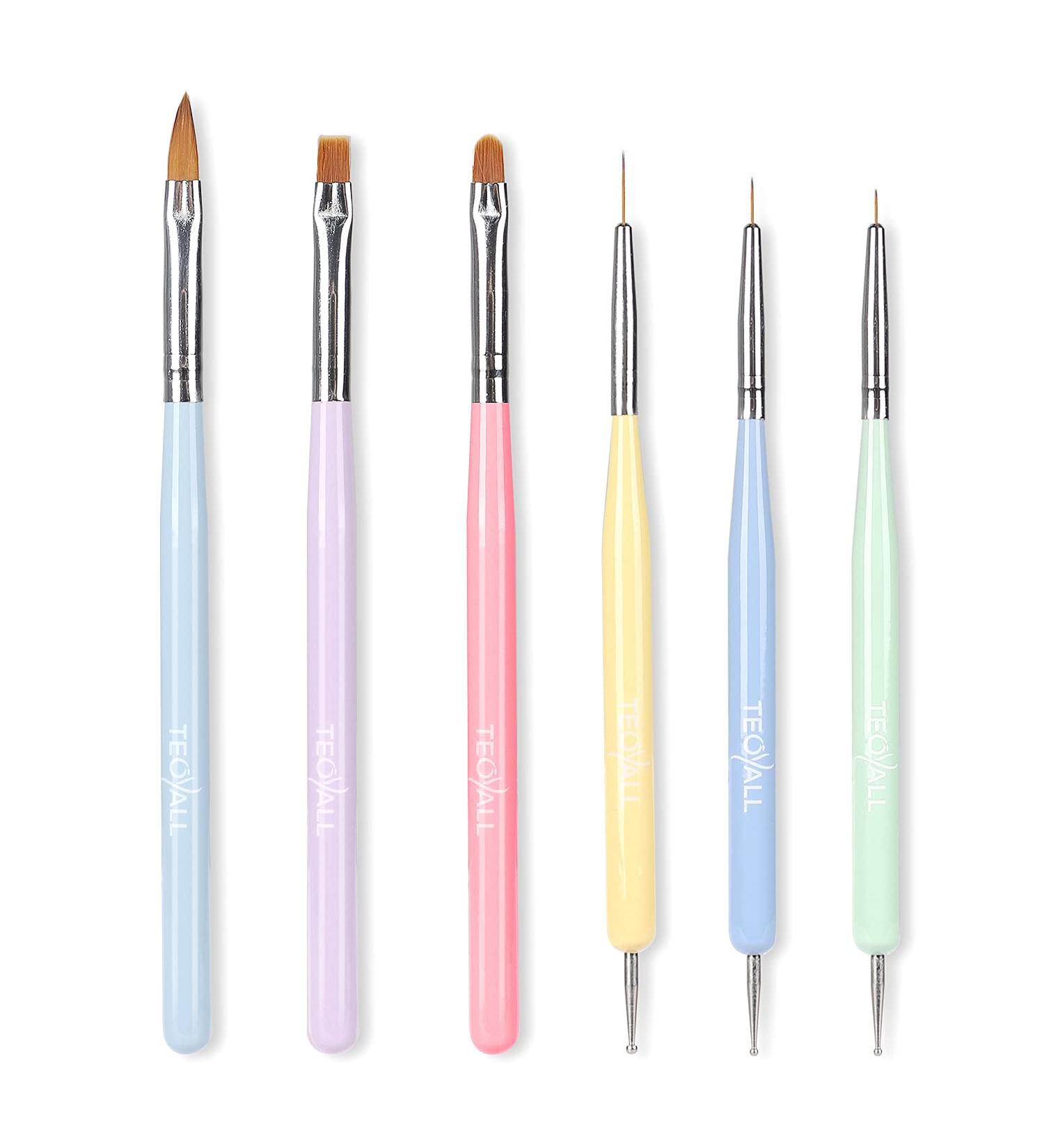 TEOYALL Nail Art Brushes Set - Builder Gel, Dotting Tools, Fine Liner - Buy Online on GoSupps.com