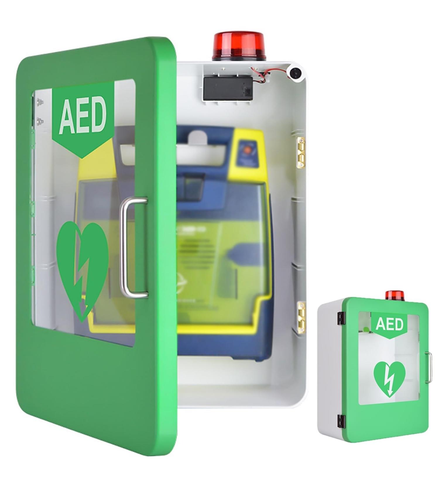 Wall-Mounted AED Defibrillator Storage Cabinet with Key & Alarm | Steel AED Alarm Box for Home & Office Emergency - Buy Online on GoSupps.com