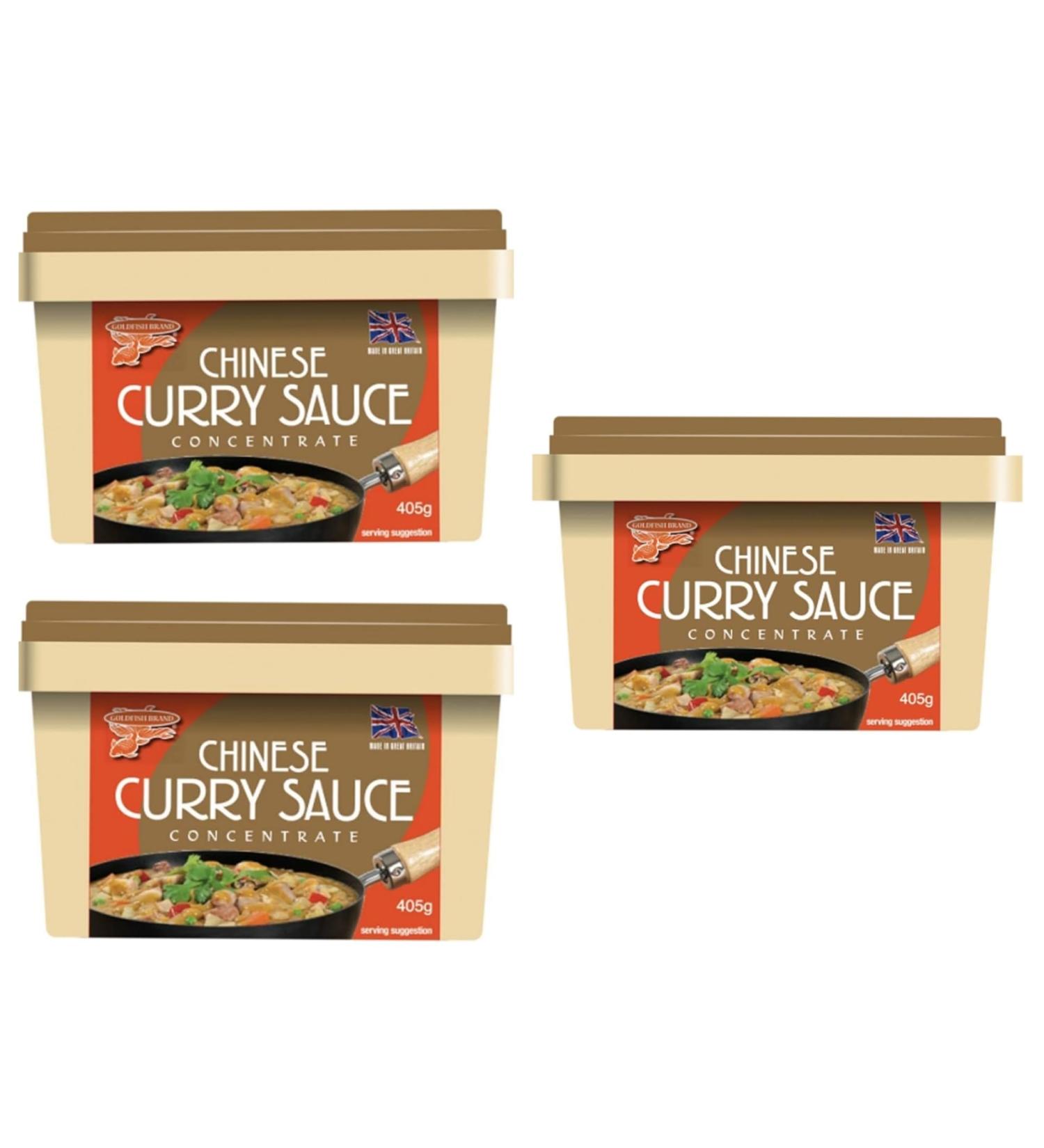 Goldfish Chinese Curry Sauce Concentrate 405g (Pack of 3) - Authentic Flavor for Homemade Curry Dishes | Traditional Chinese Spices - Buy Online on GoSupps.com